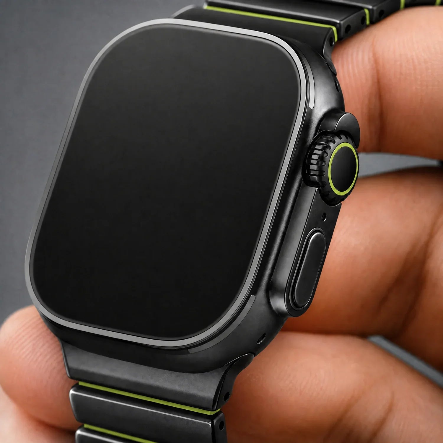 Apple Watch Armband Ember - Stahl - Schwarz Grün