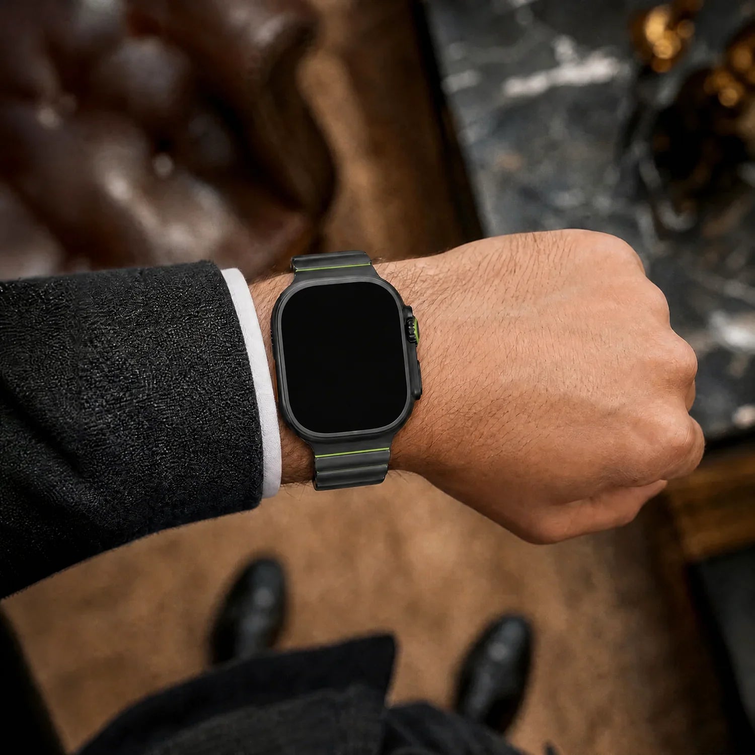 Apple Watch Armband Ember - Stahl - Schwarz Grün