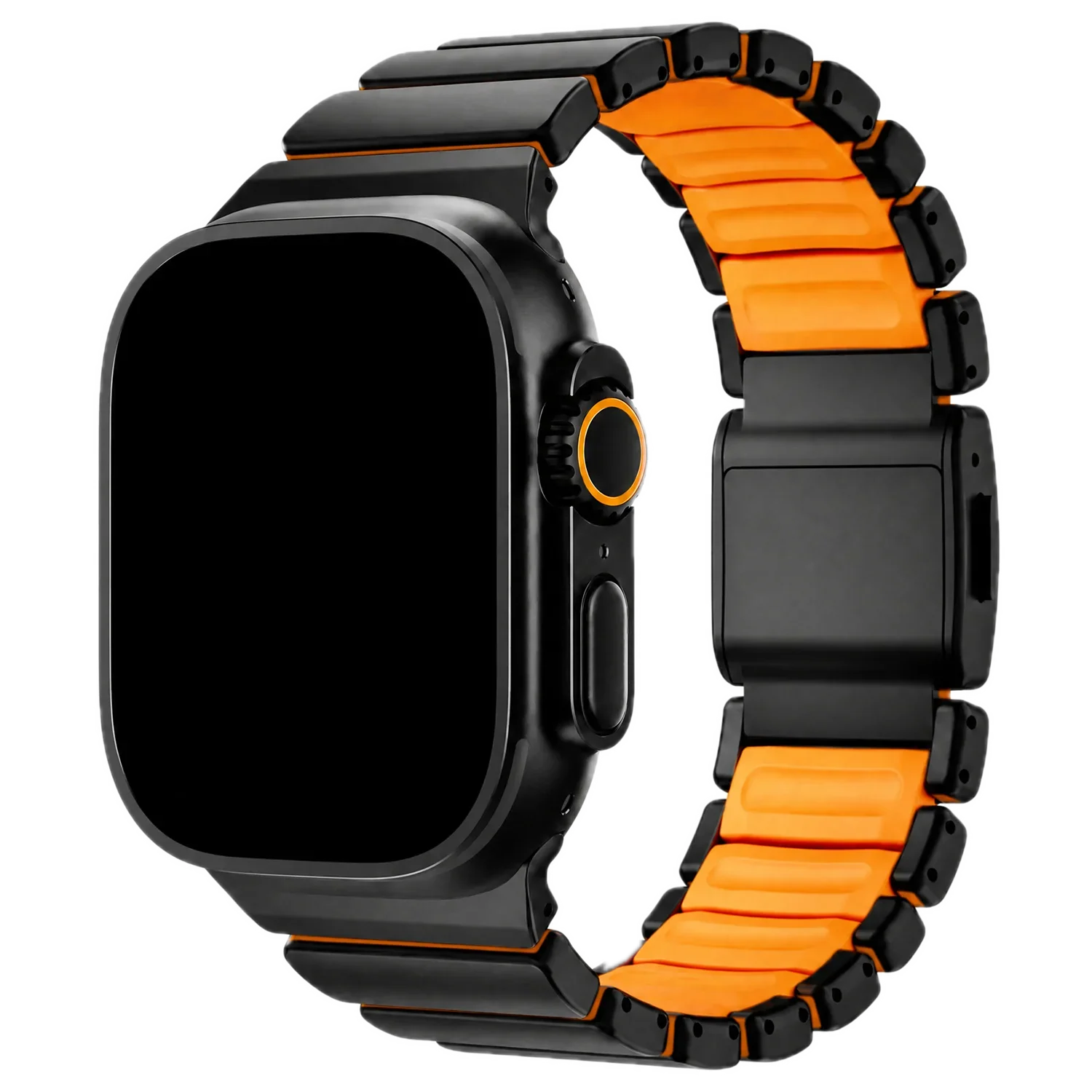 Apple Watch Armband Ember - Stahl - Schwarz Orange