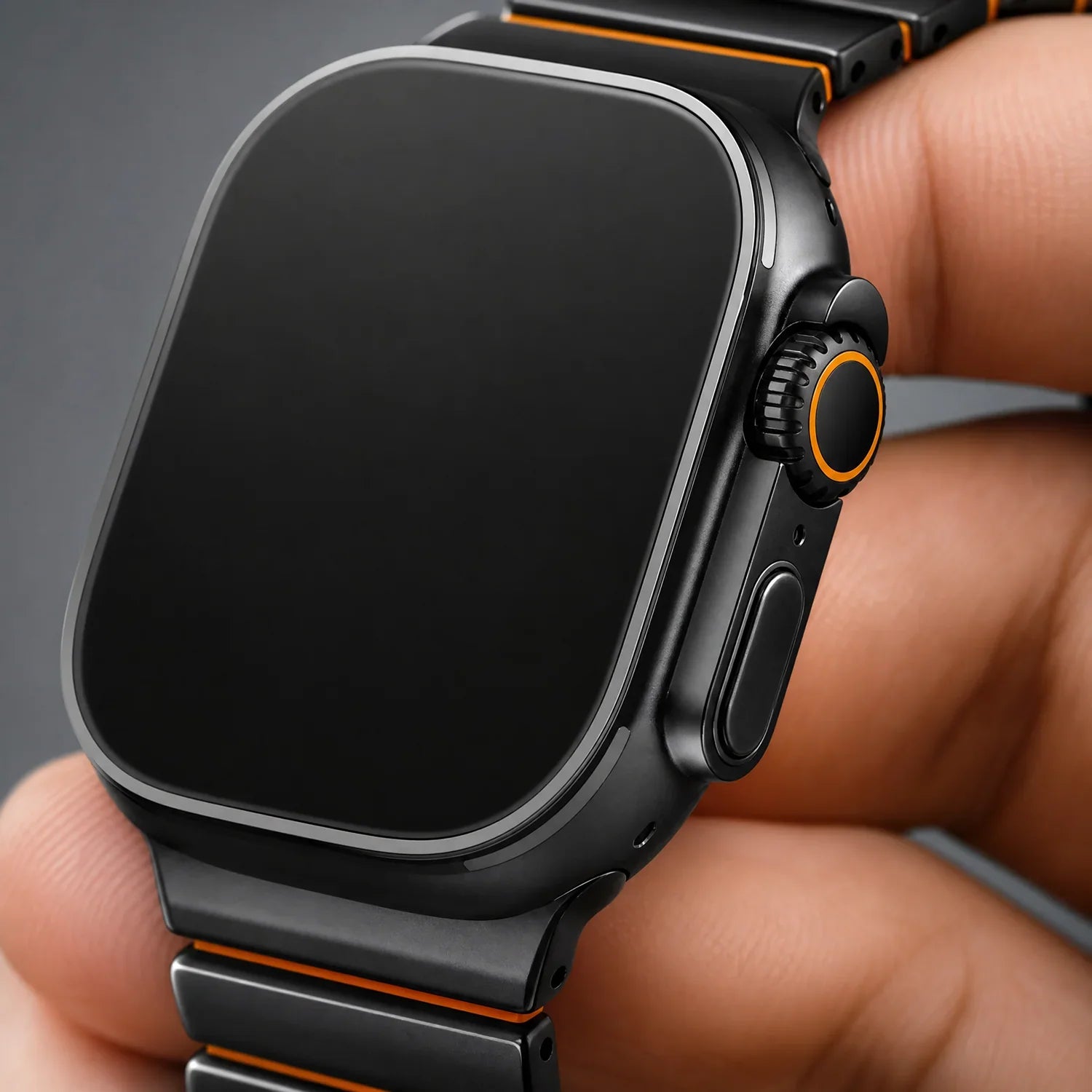Apple Watch Armband Ember - Stahl - Schwarz Orange