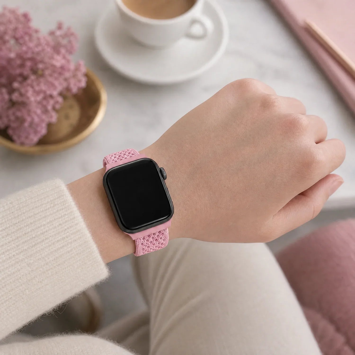 Apple Watch Armband Knit – Nylon – Rosa