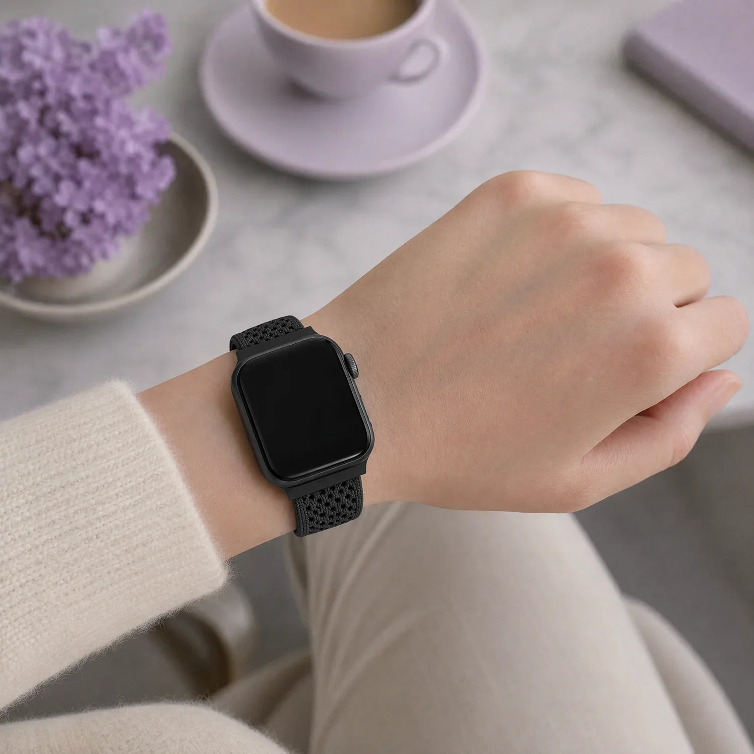 Apple Watch Armband Knit – Nylon – Schwarz