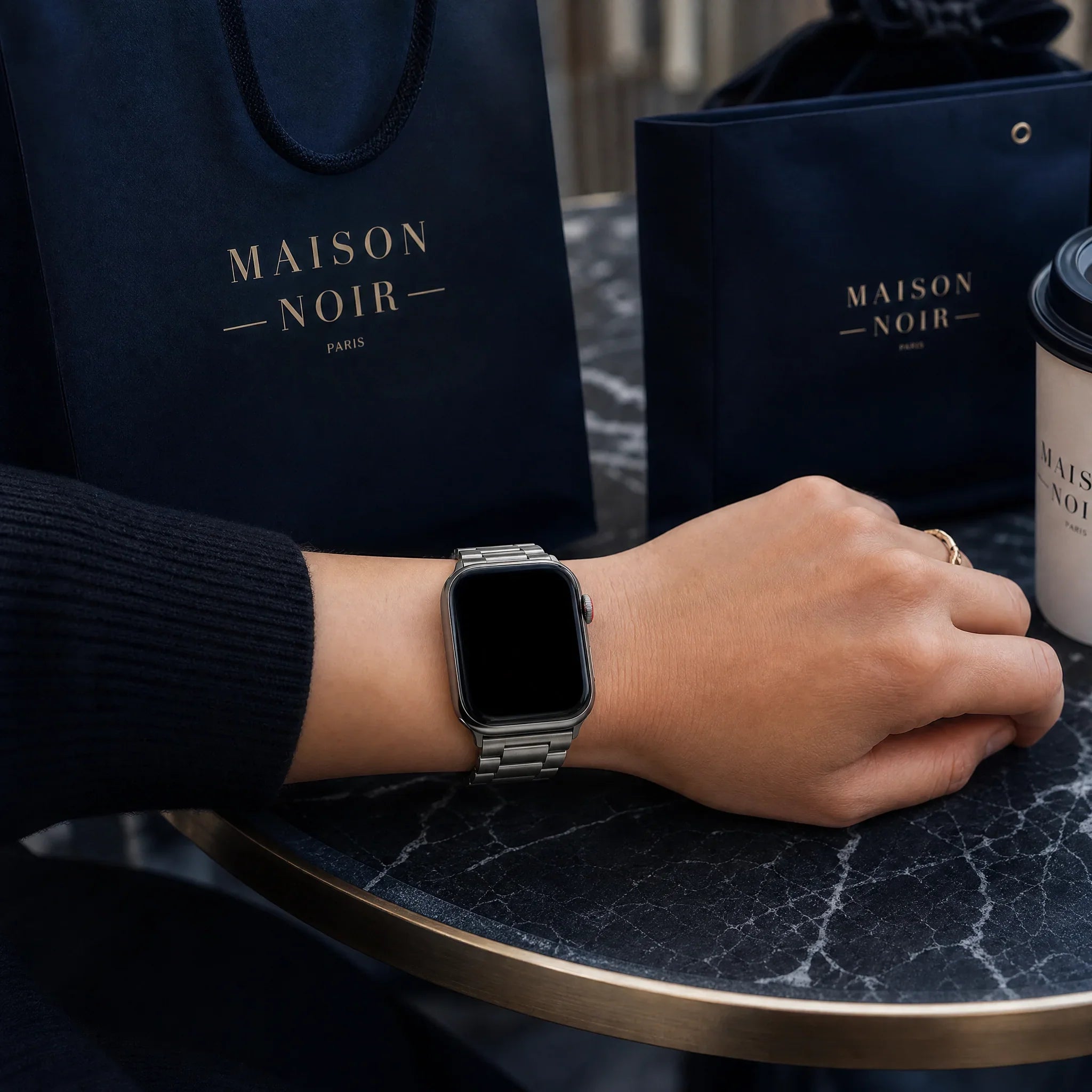 Apple Watch Armband Rivaro - Stahl - Sternenlicht