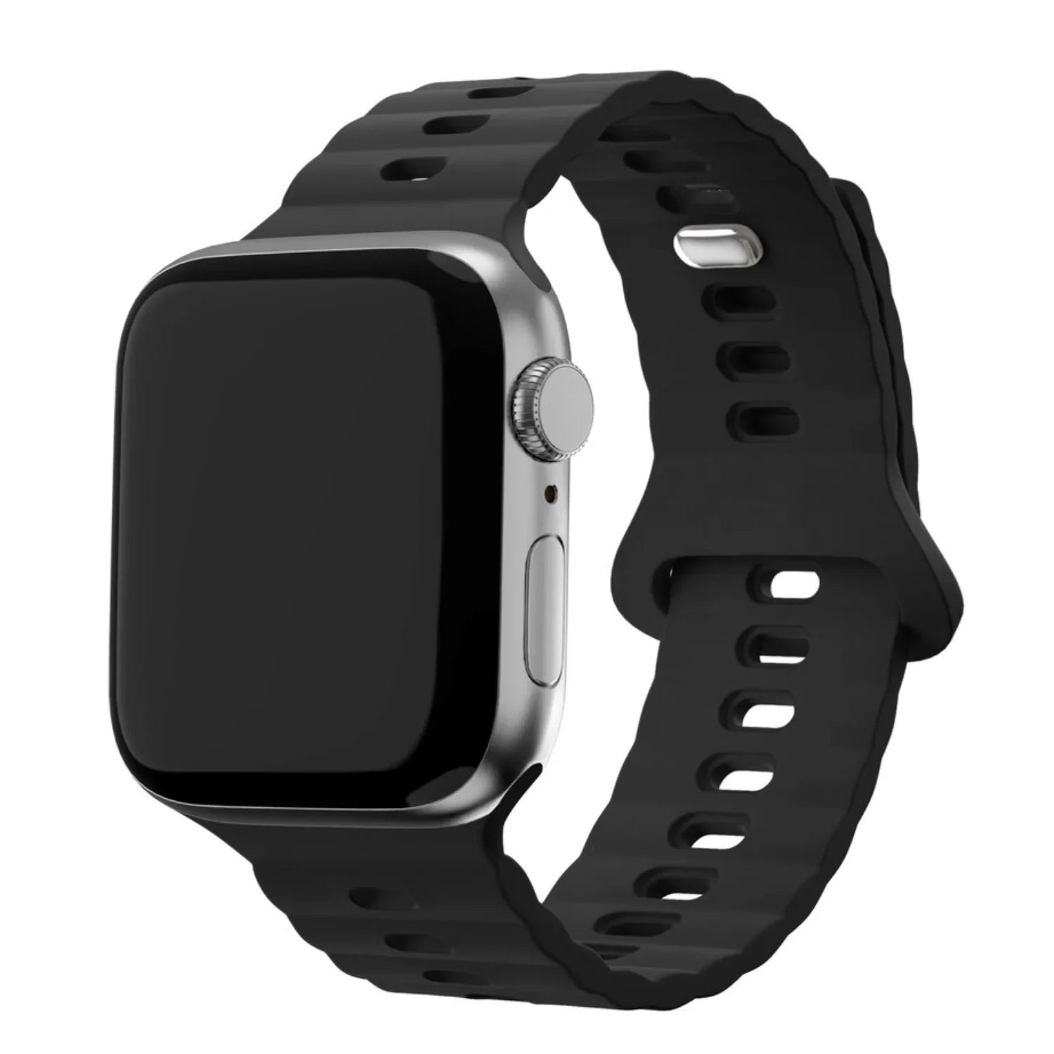 Apple Watch Wave Armband - Silikon - Schwarz