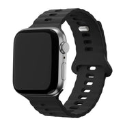 Apple Watch Wave Armband - Silikon - Schwarz