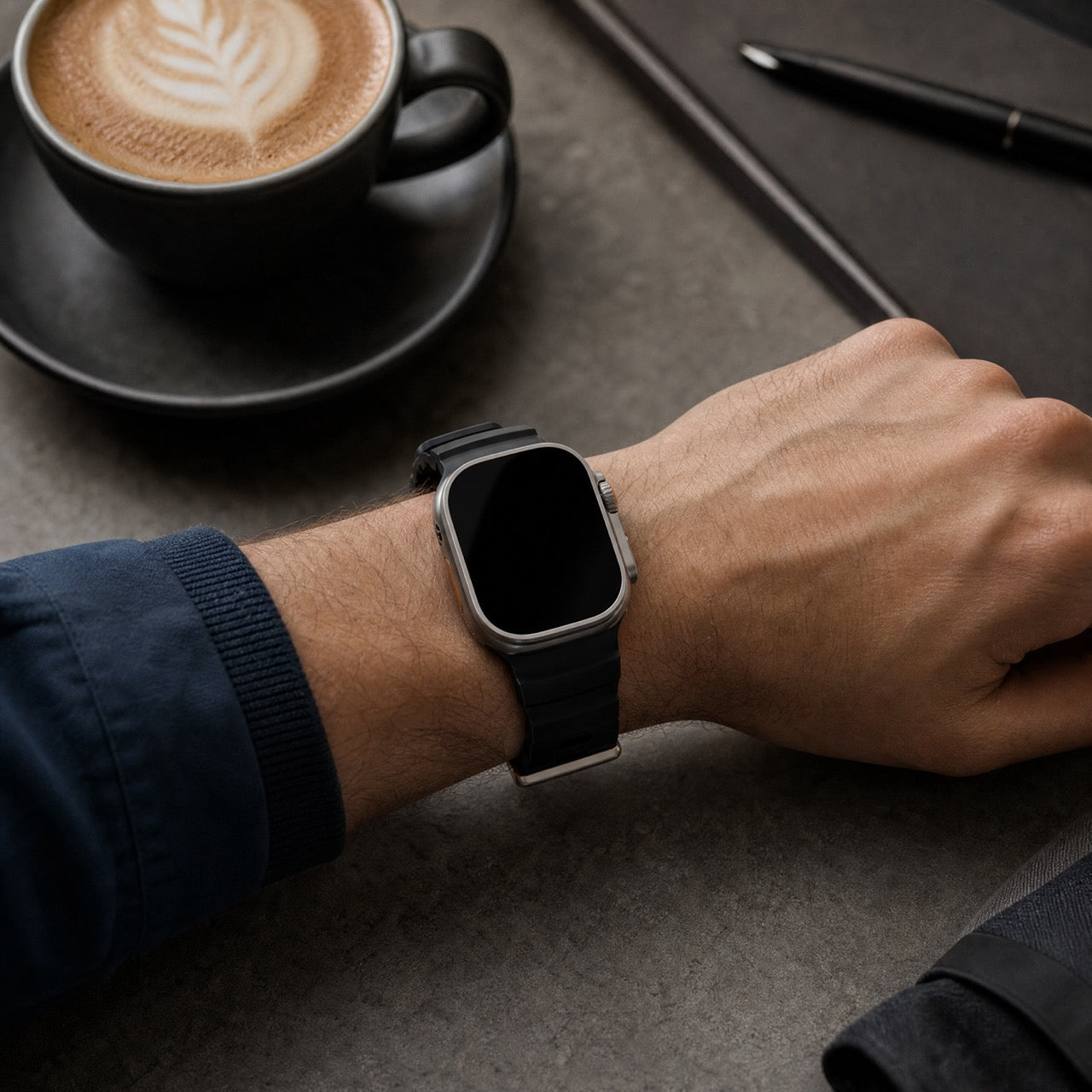 Apple Watch Silikon Ranger Armband – Schwarz