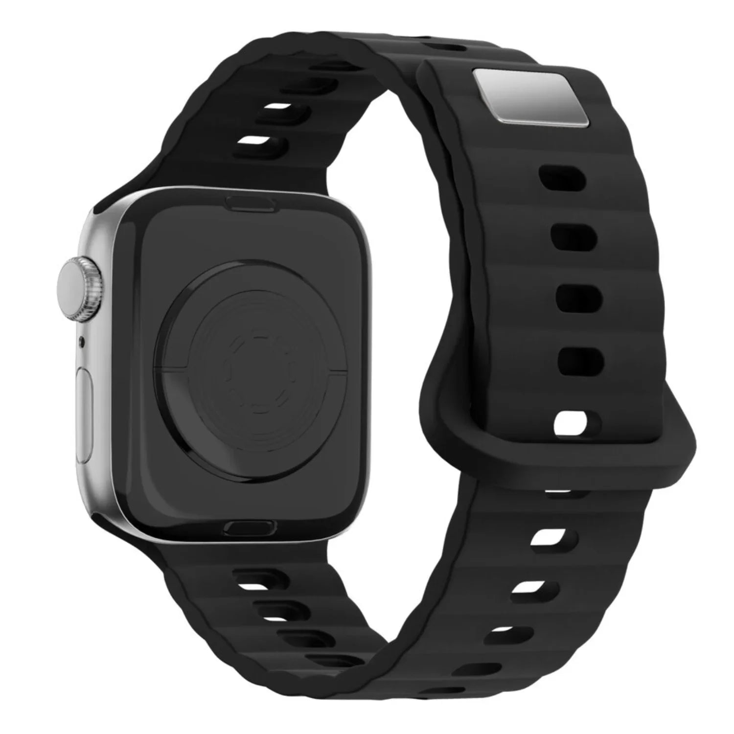 Apple Watch Wave Armband - Silikon - Schwarz