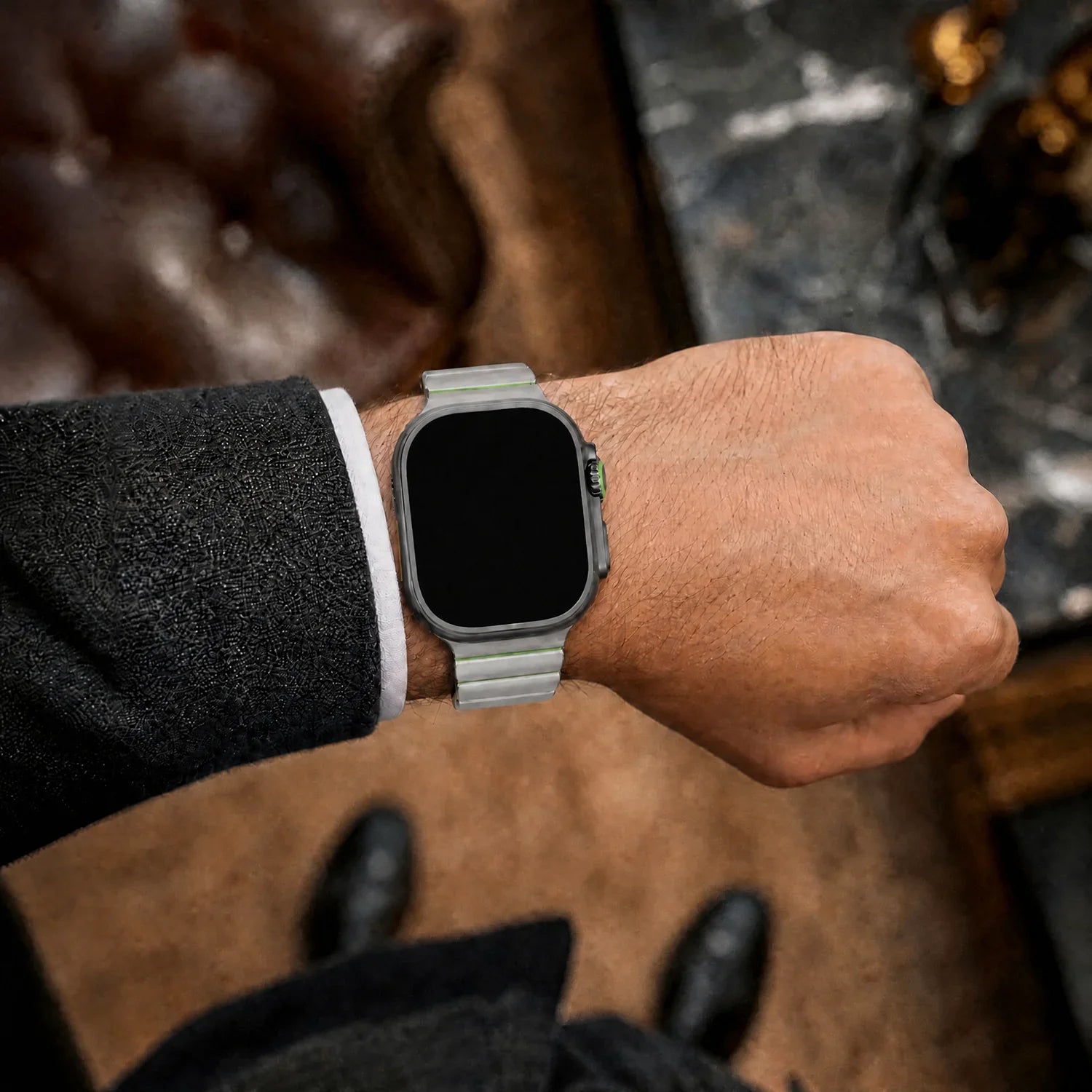 Apple Watch Armband Ember - Stahl - Titan Grün