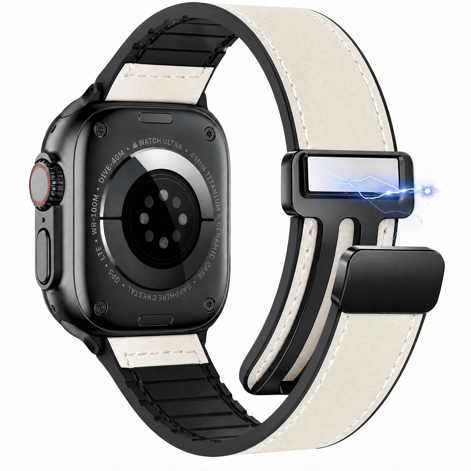 Apple Watch Armband Lennox – Leder – Weiß