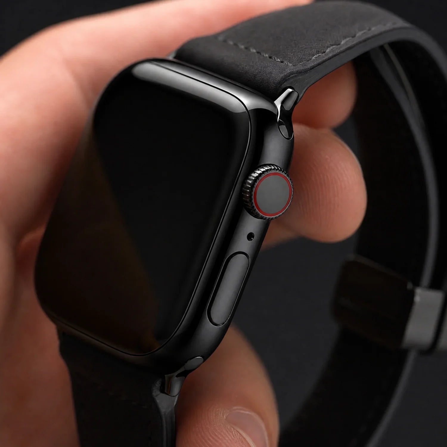 Apple Watch Armband Lennox – Leder – Schwarz