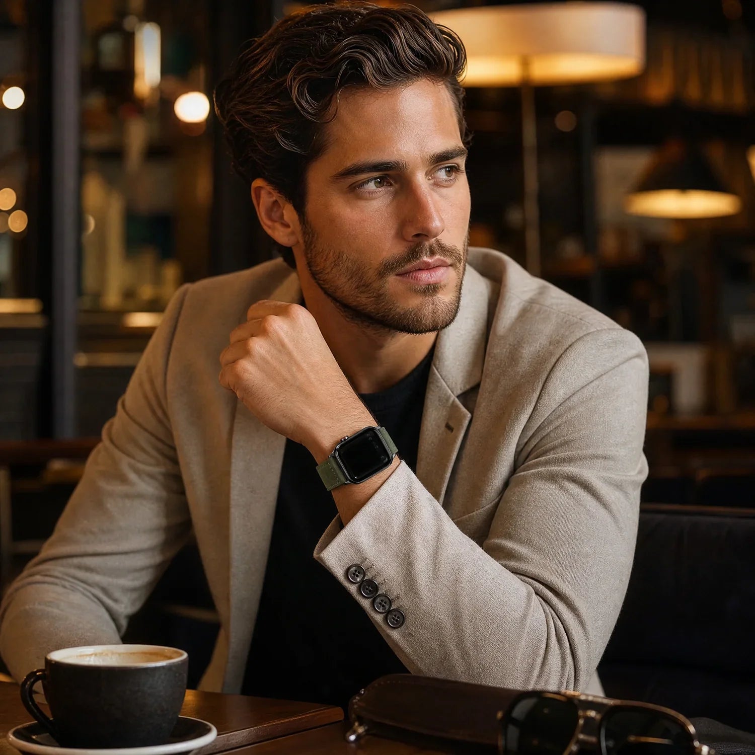 Apple Watch Armband Lennox – Leder – Grün