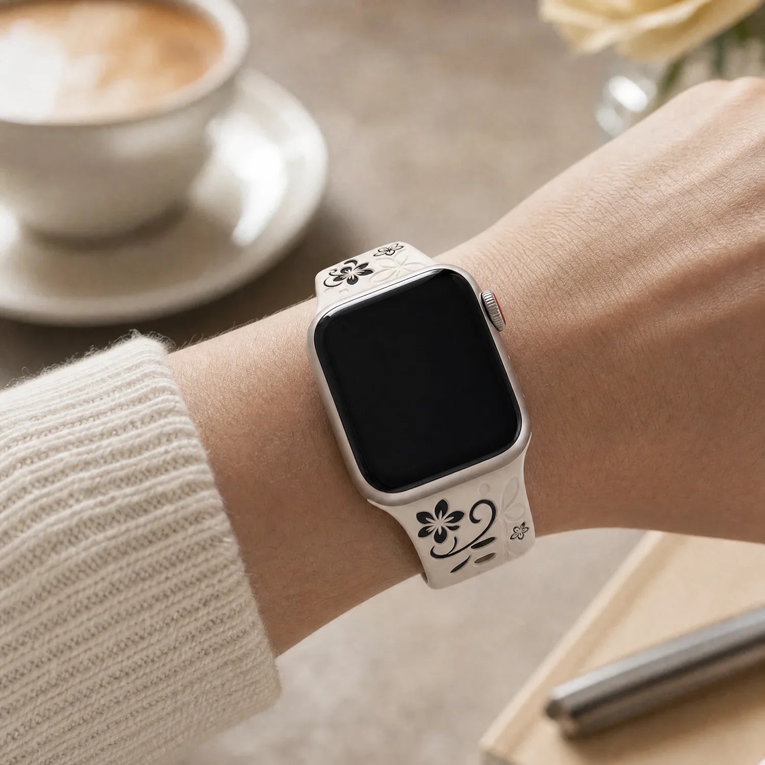 Apple Watch Livia Blumenprint Armband – Silikon – Polarstern