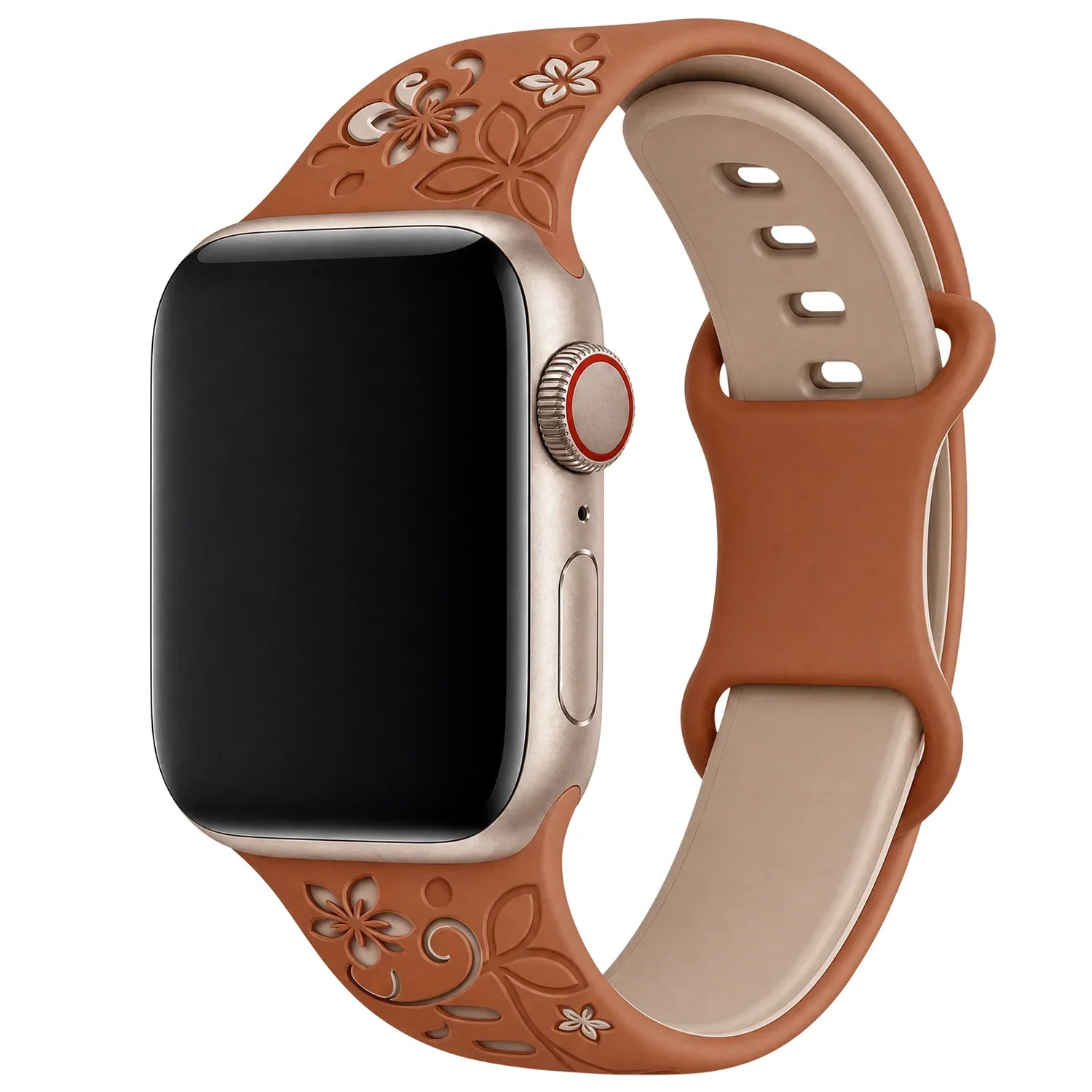 Apple Watch Livia Blumenprint Armband – Silikon – Braun