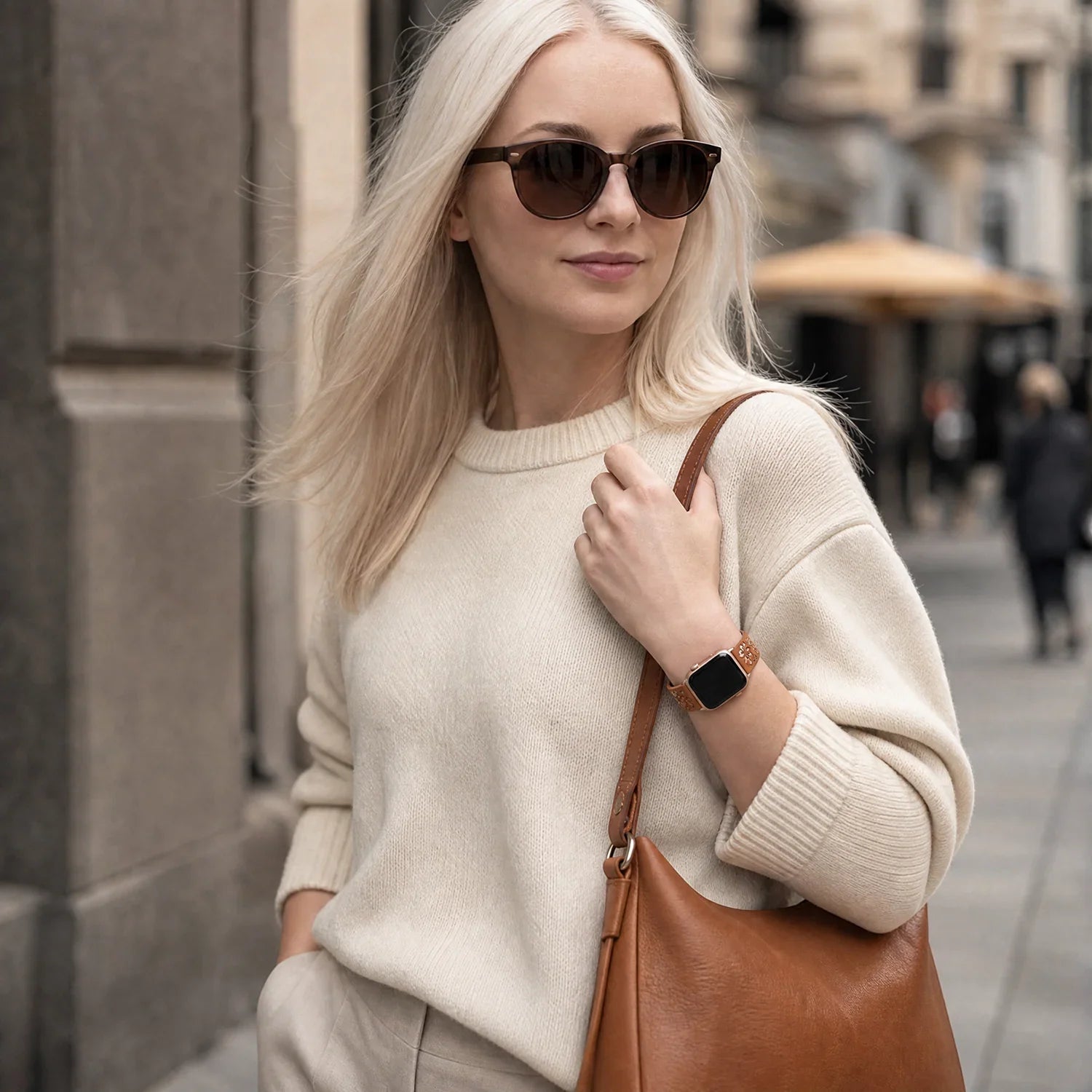 Apple Watch Livia Blumenprint Armband – Silikon – Braun