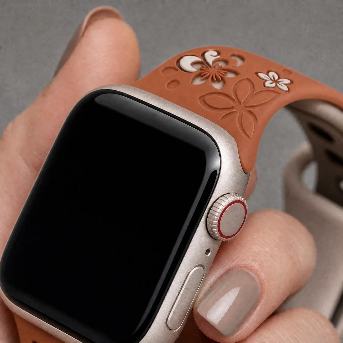 Apple Watch Livia Blumenprint Armband – Silikon – Braun