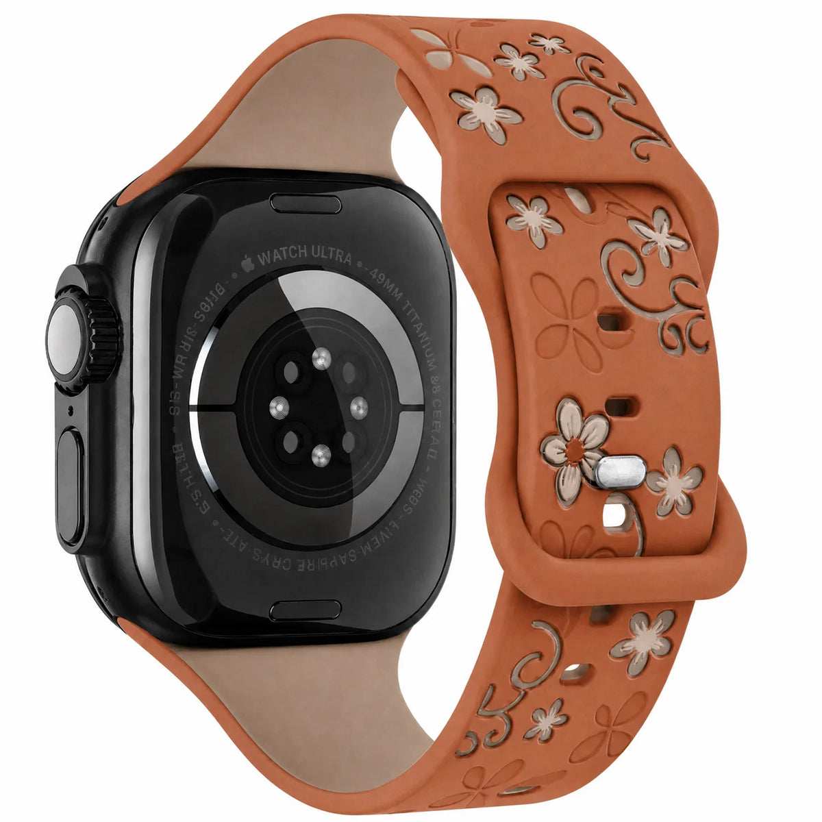 Apple Watch Livia Blumenprint Armband – Silikon – Braun