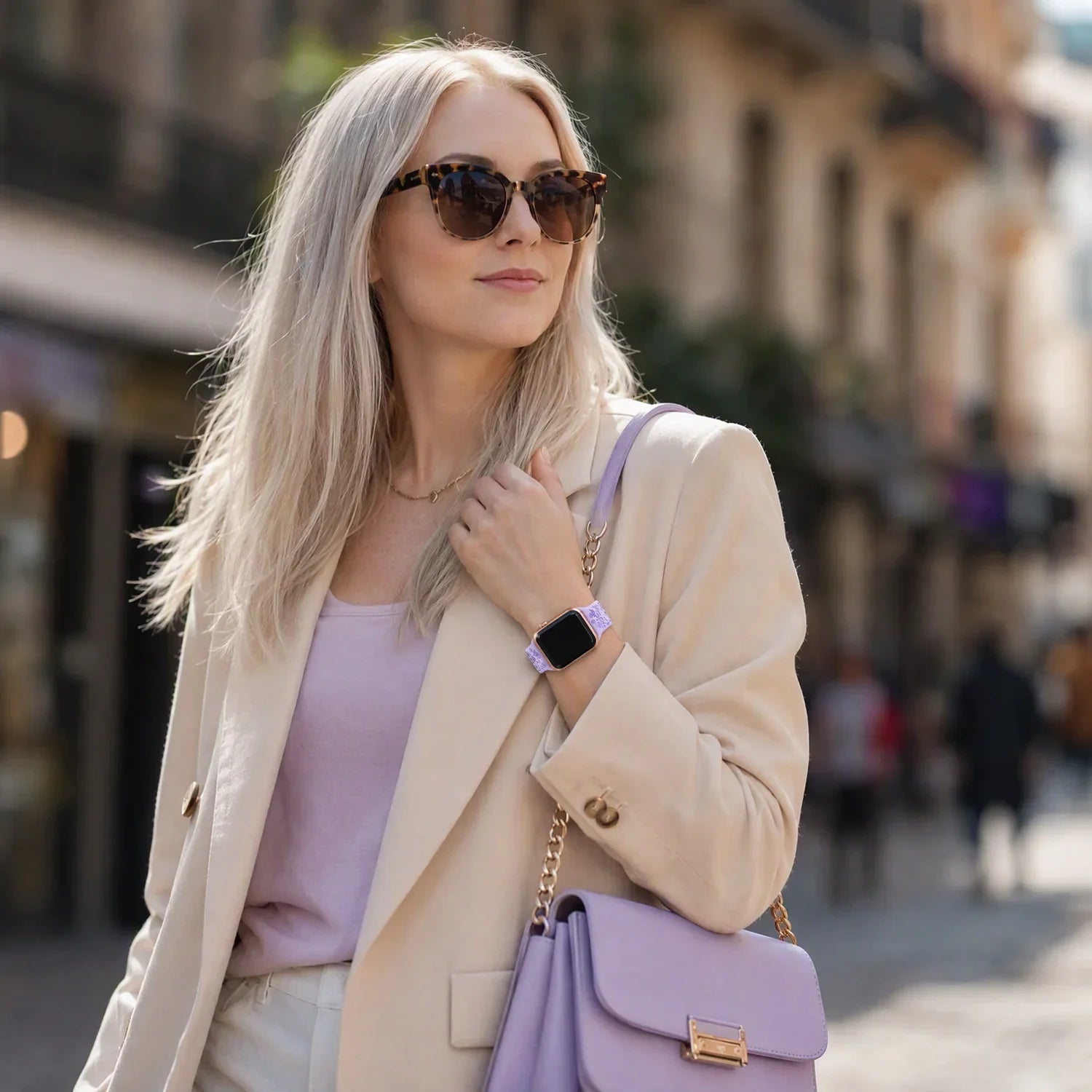 Apple Watch Livia Blumenprint Armband – Silikon – Lila
