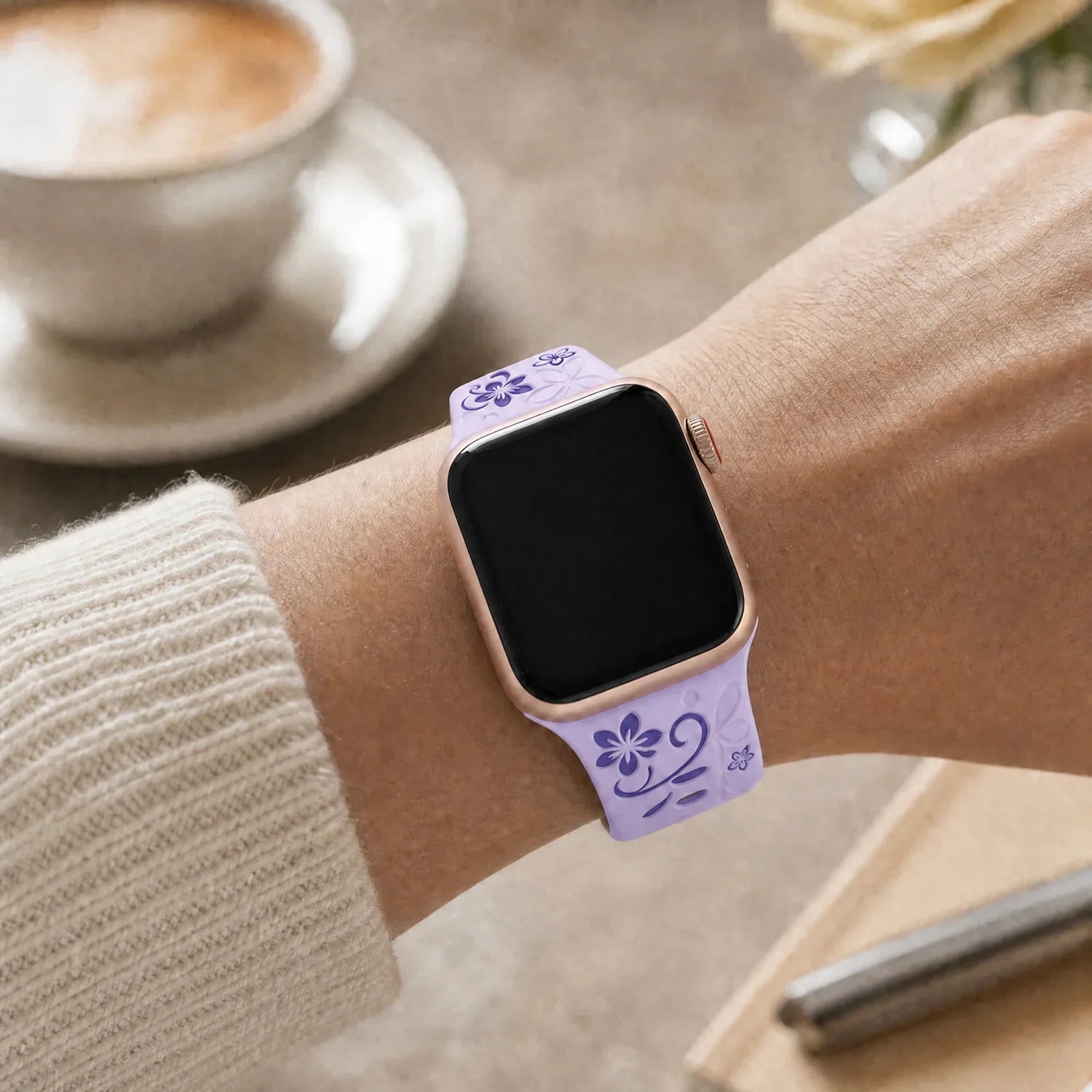 Apple Watch Livia Blumenprint Armband – Silikon – Lila