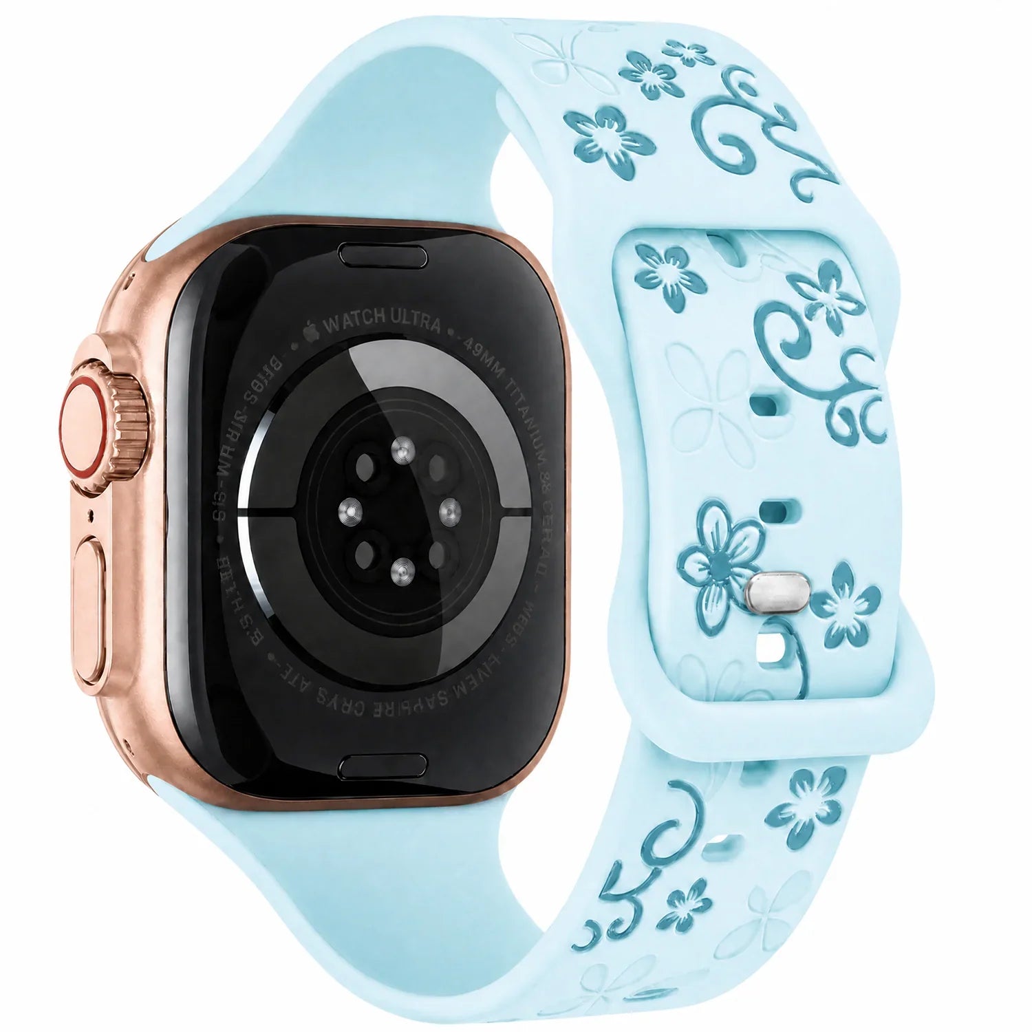 Apple Watch Livia Blumenprint Armband – Silikon – Hellblau