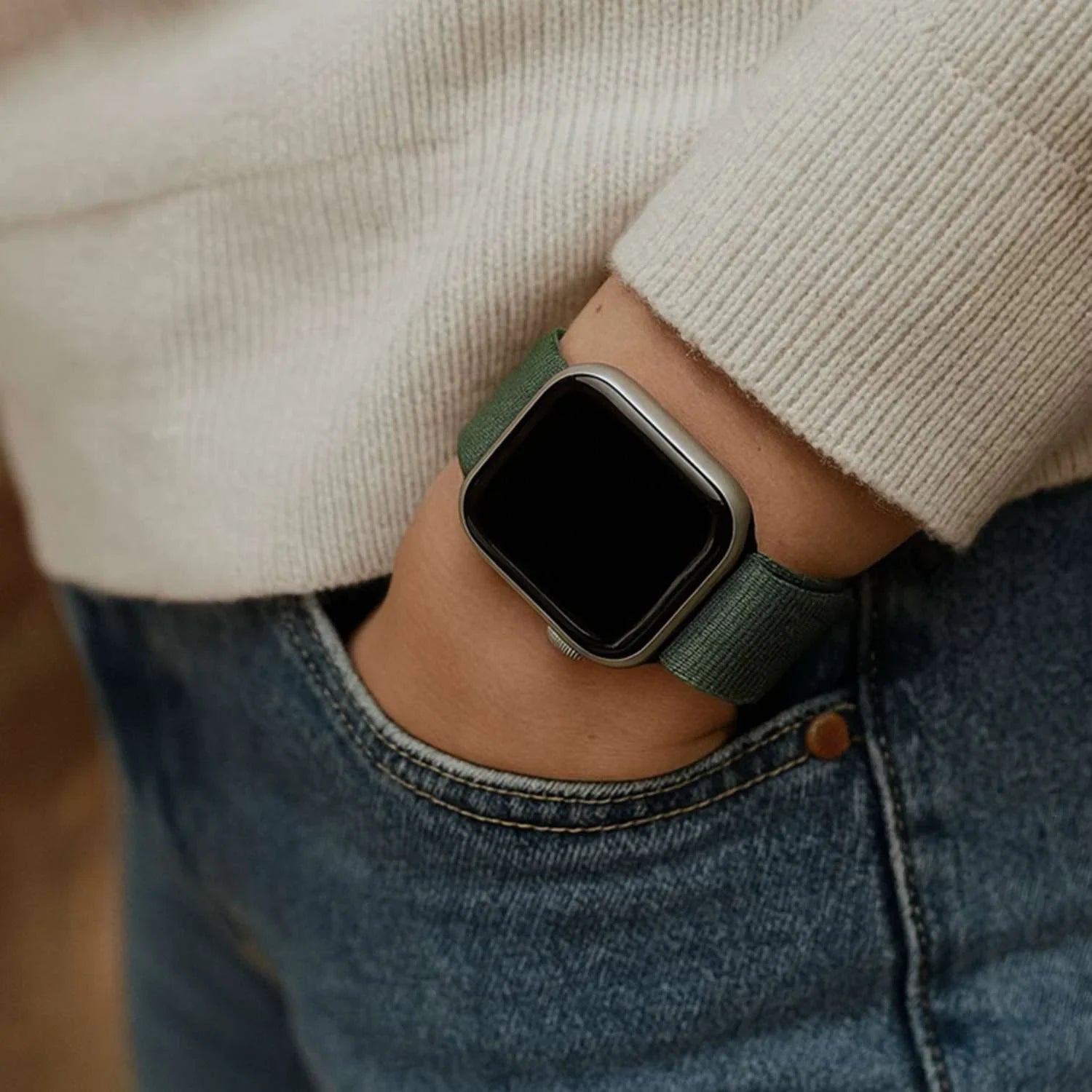 Apple Watch Armband Flyne - gewebt - Nylon - Blaugrün