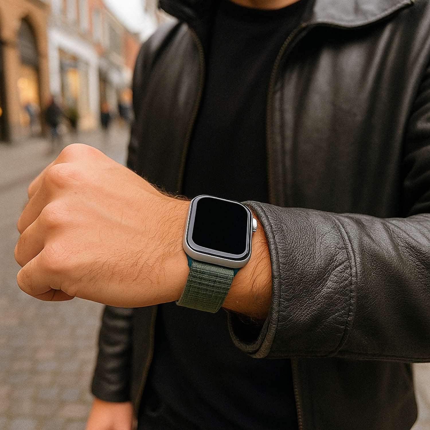 Apple Watch Armband Flyne - gewebt - Nylon - Blaugrün