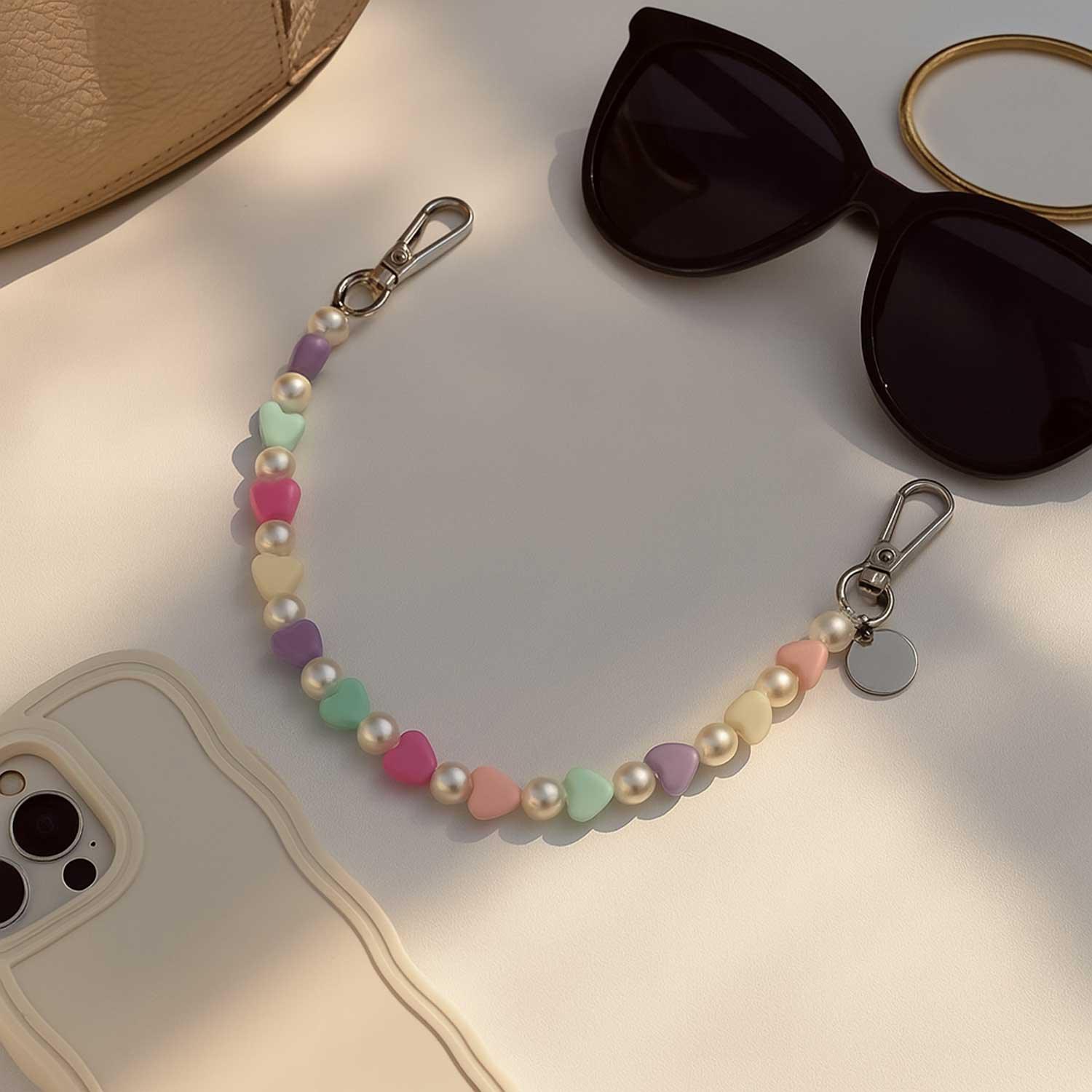 Handykette Beach – mehrfarbig – silber