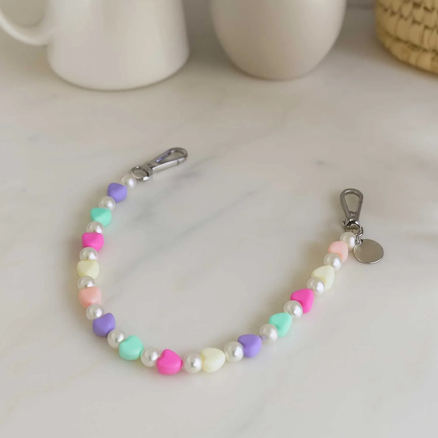 Handykette Beach – mehrfarbig – silber
