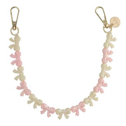 Handykette Bow - rosa-weiß - gold