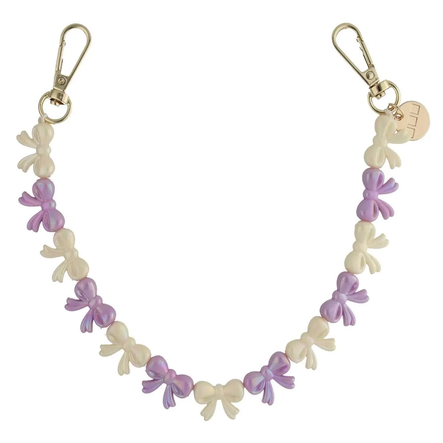 Handykette Bow – lila-weiß – gold
