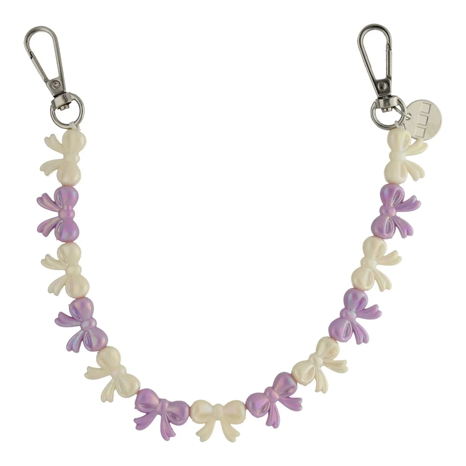 Handykette Bow - lila weiß - silber