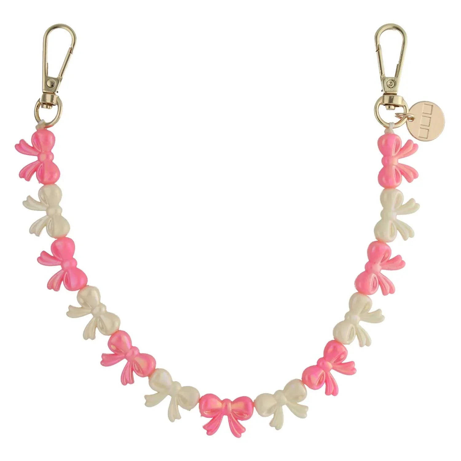 Handykette Bow - rosa weiß - gold