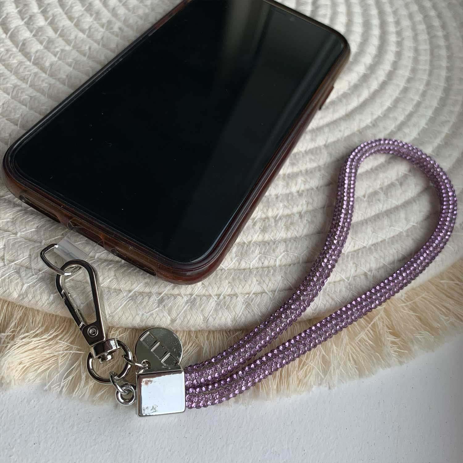 Handykette Diamond – lila – silber