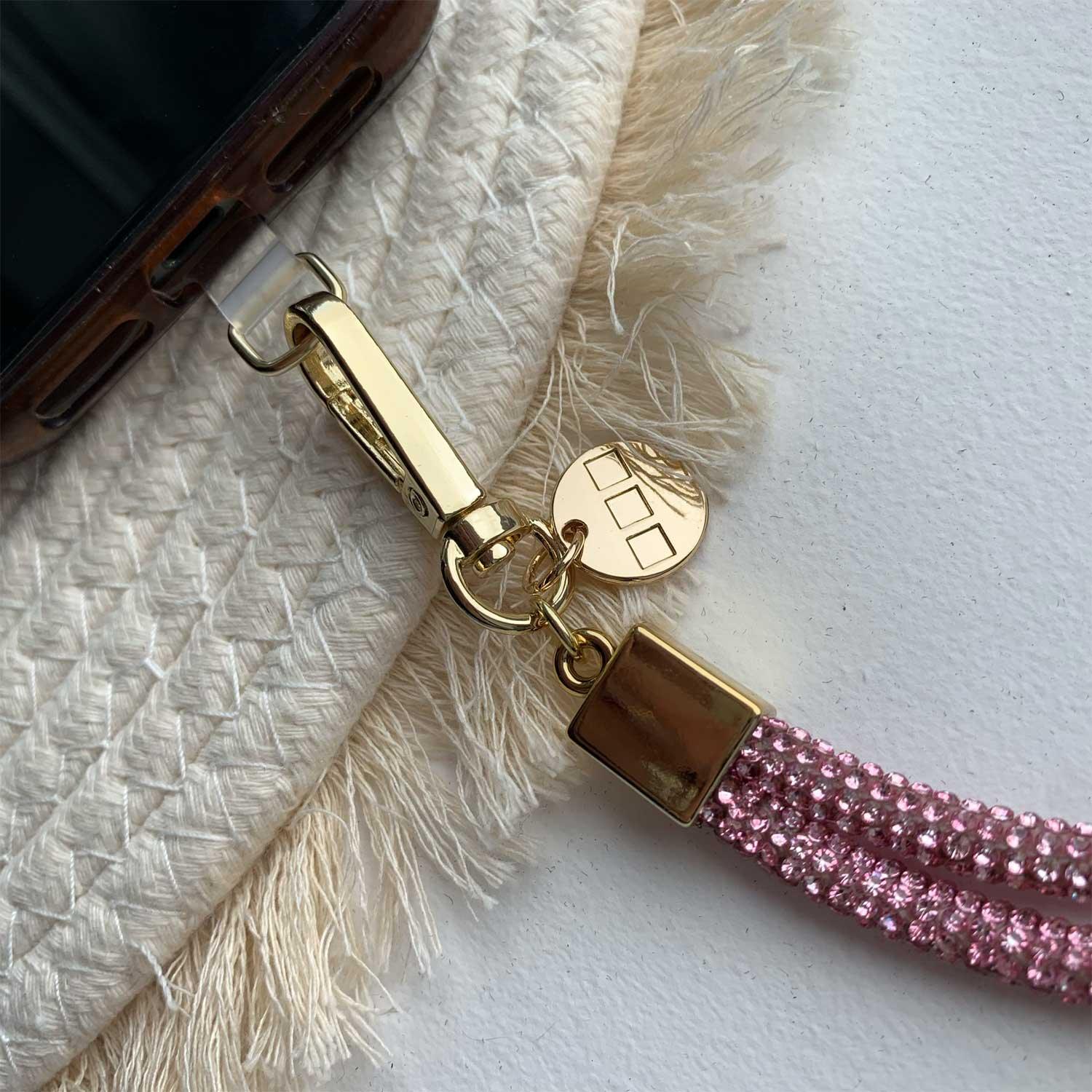 Handykette Diamond - pink - gold