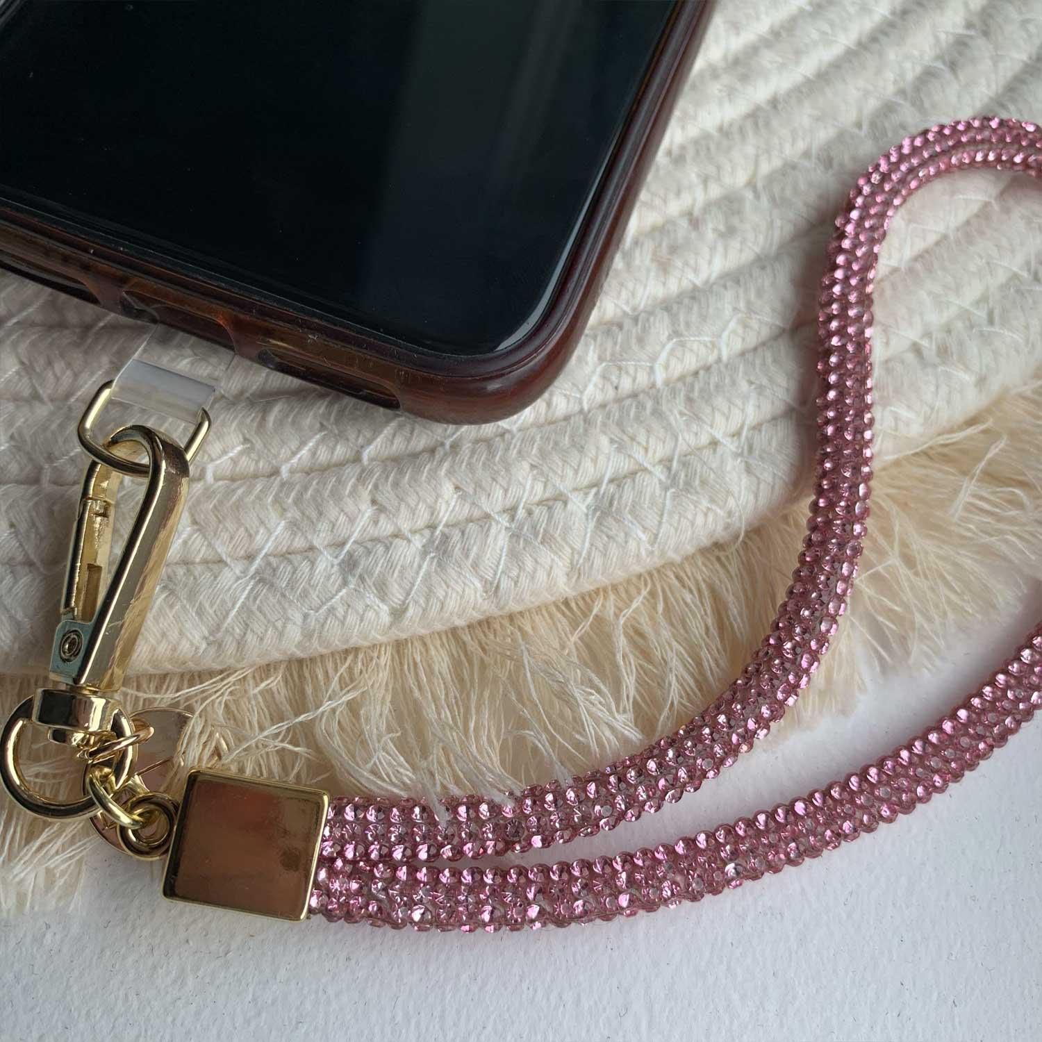Handykette Diamond - pink - gold