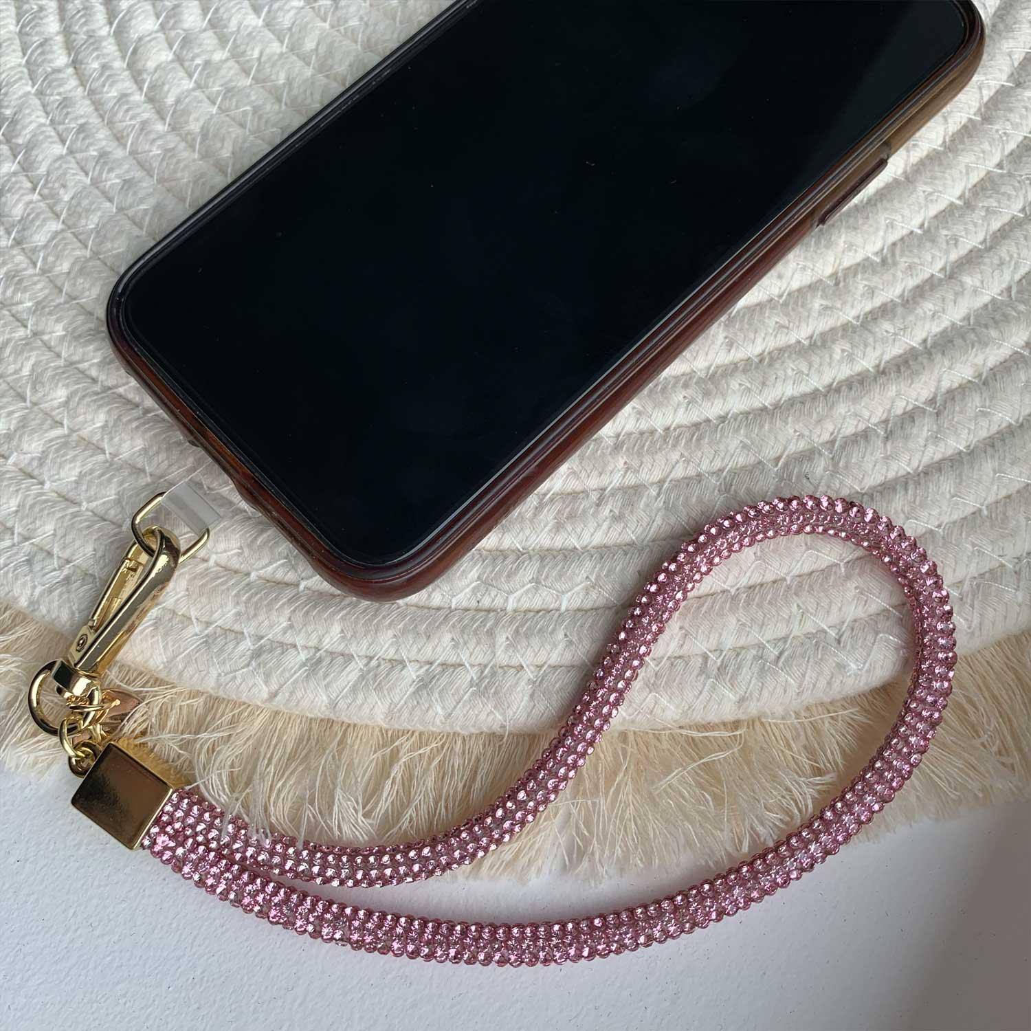 Handykette Diamond - pink - gold