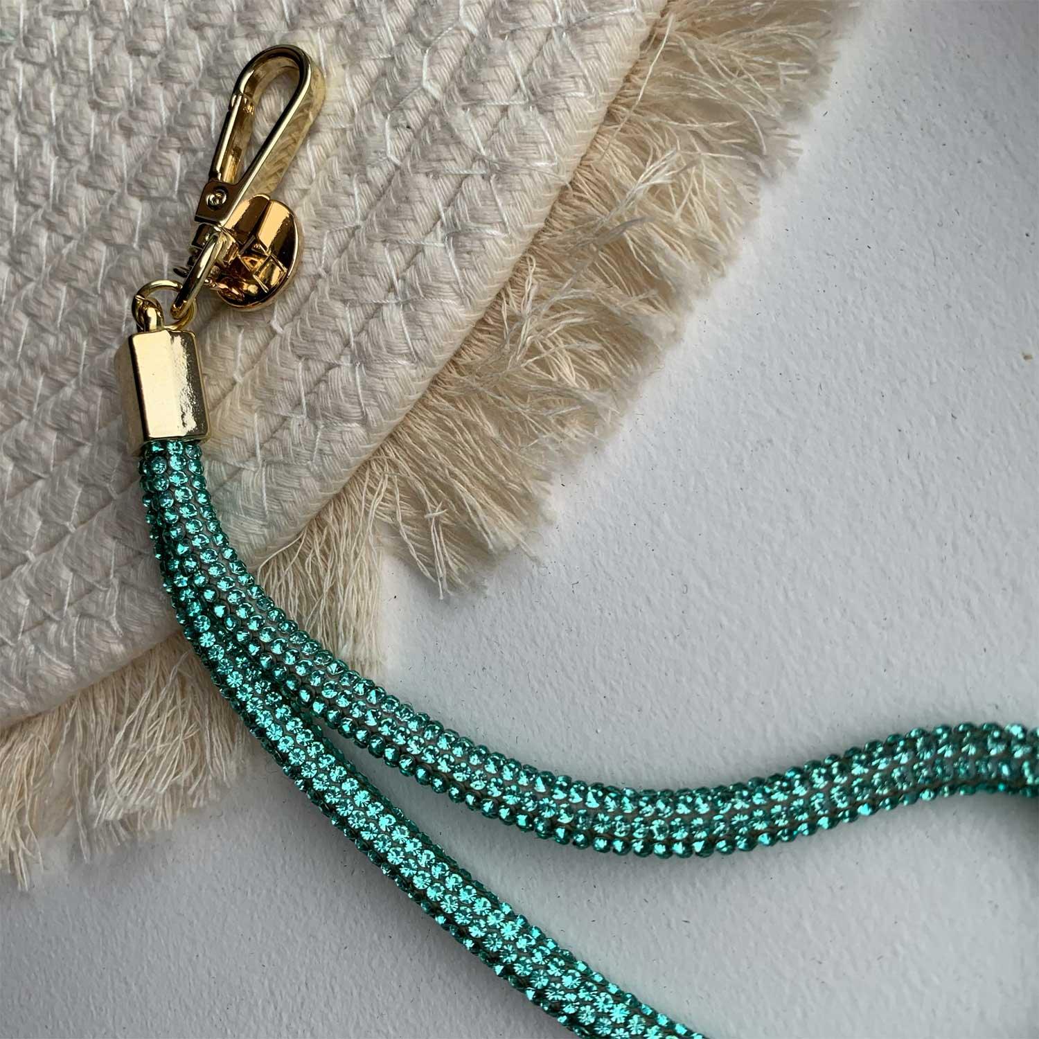 Handykette Diamond - Meeresblau - Gold