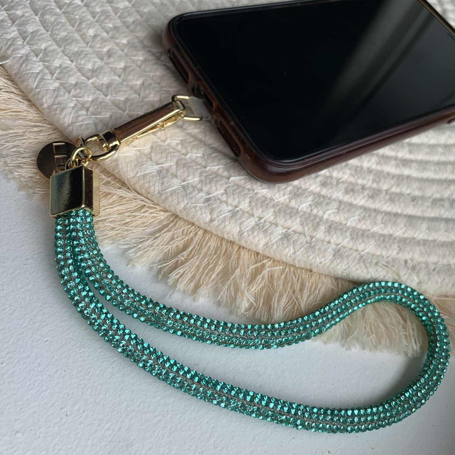 Handykette Diamond - Meeresblau - Gold