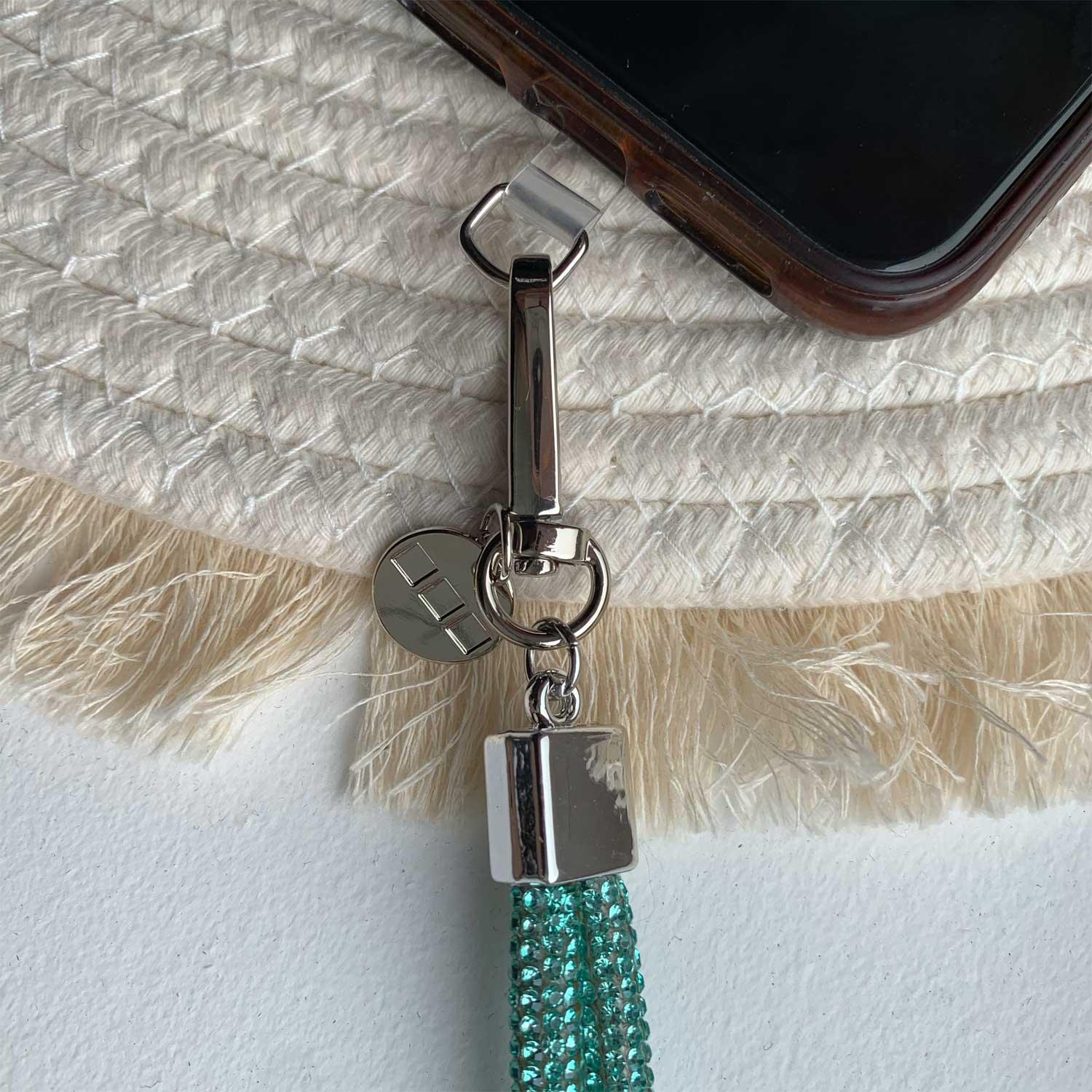 Handykette Diamond - Meeresblau - Silber