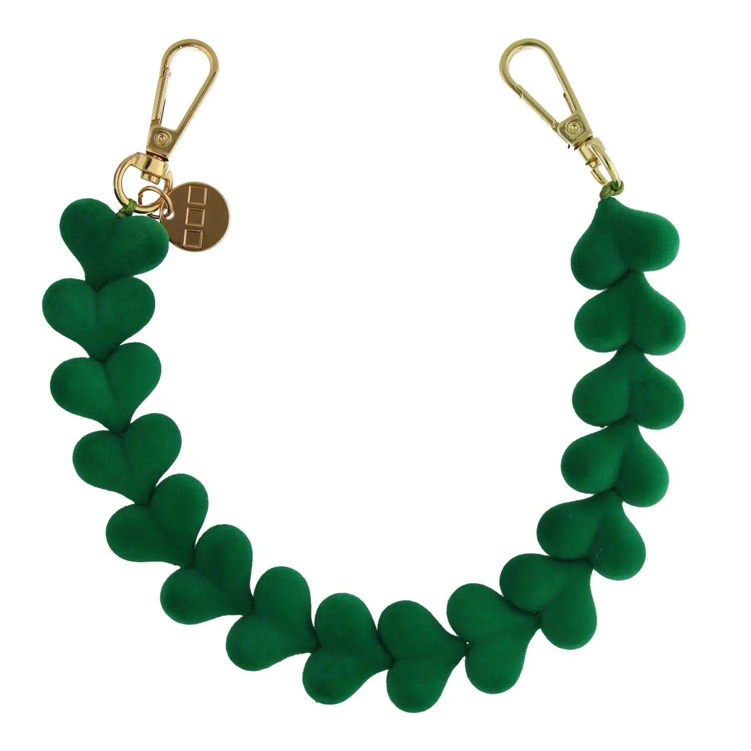 Handykette Samt - grün - gold