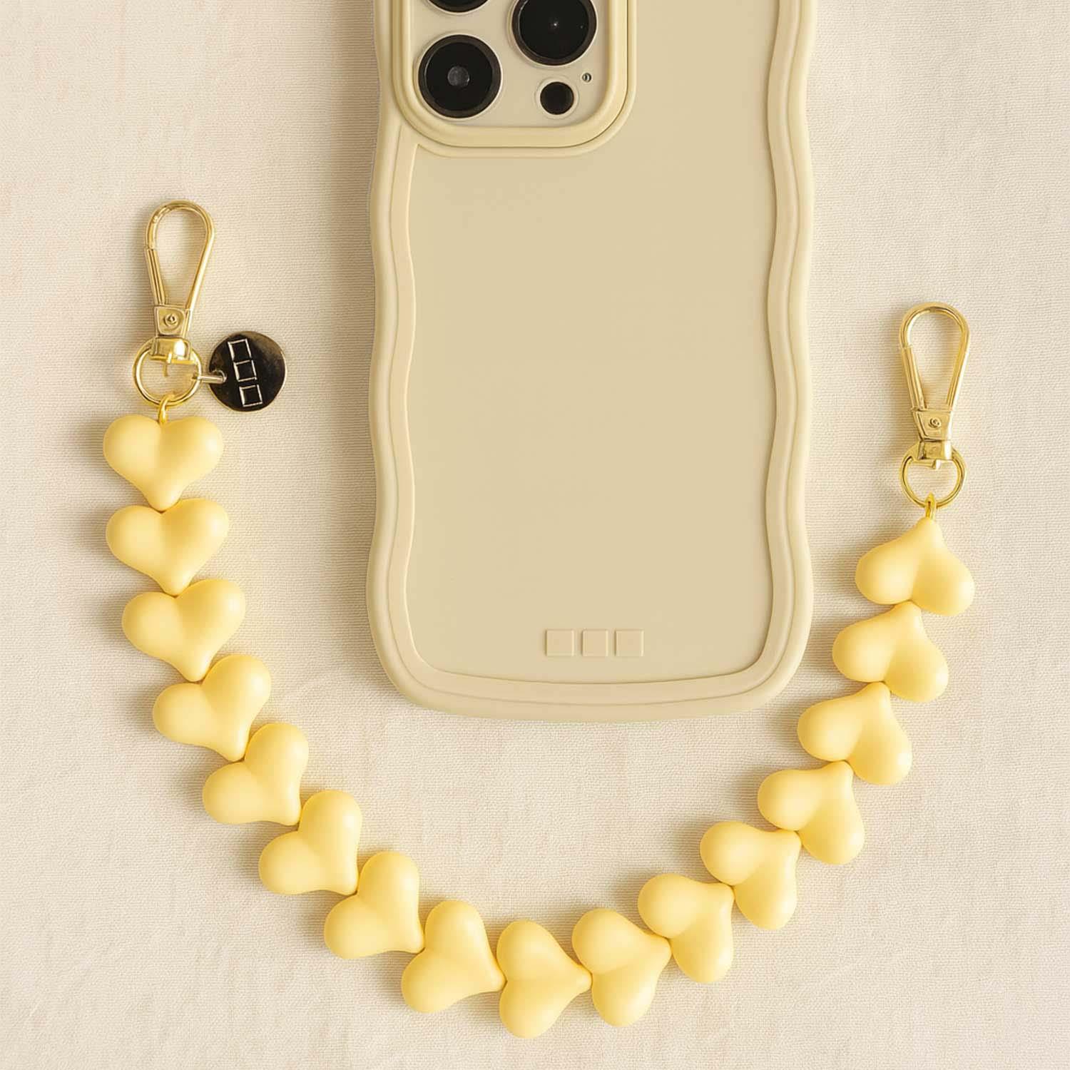 Handykette Herz - Buttergelb - Gold