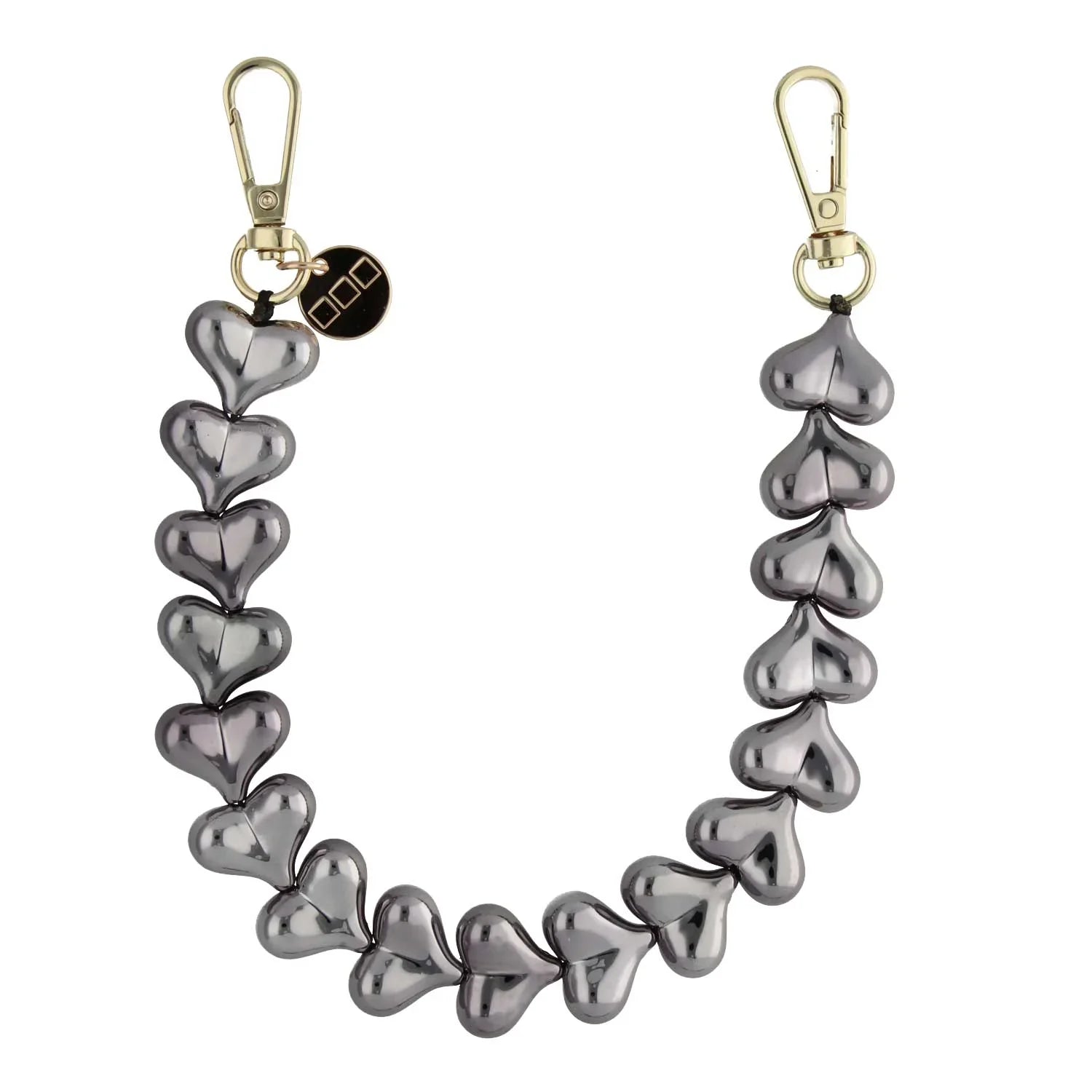 Handykette Herz - Chrom Schwarz - Gold