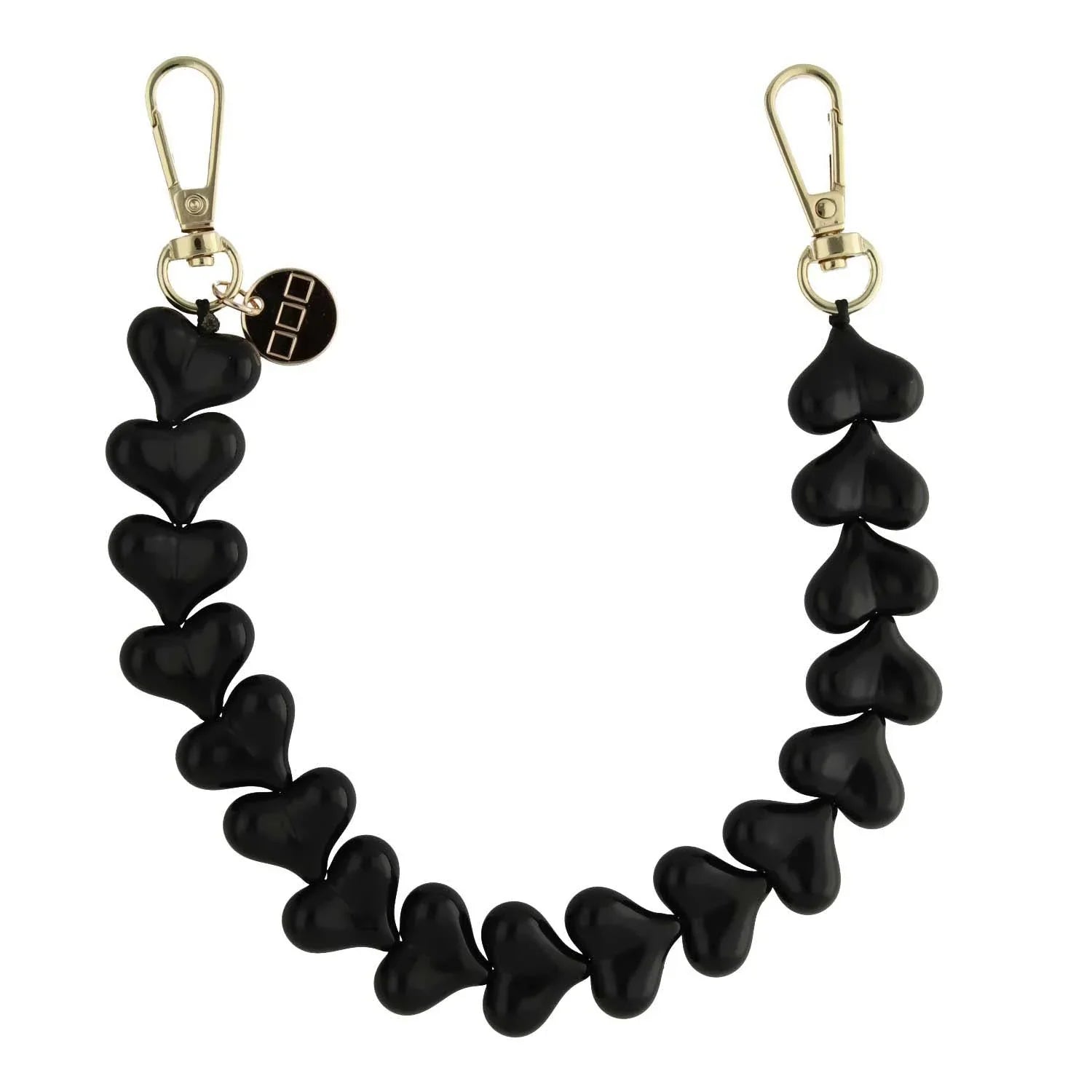 Handykette Heart - einfarbig schwarz - Gold