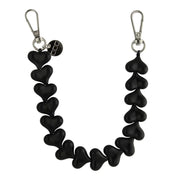 Handykette Heart – einfarbig schwarz – Silber