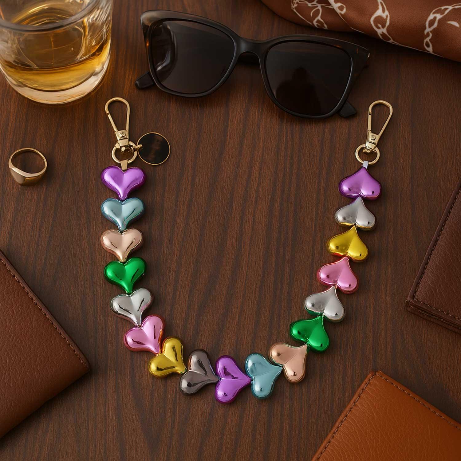 Handykette Heart - mehrfarbig - gold