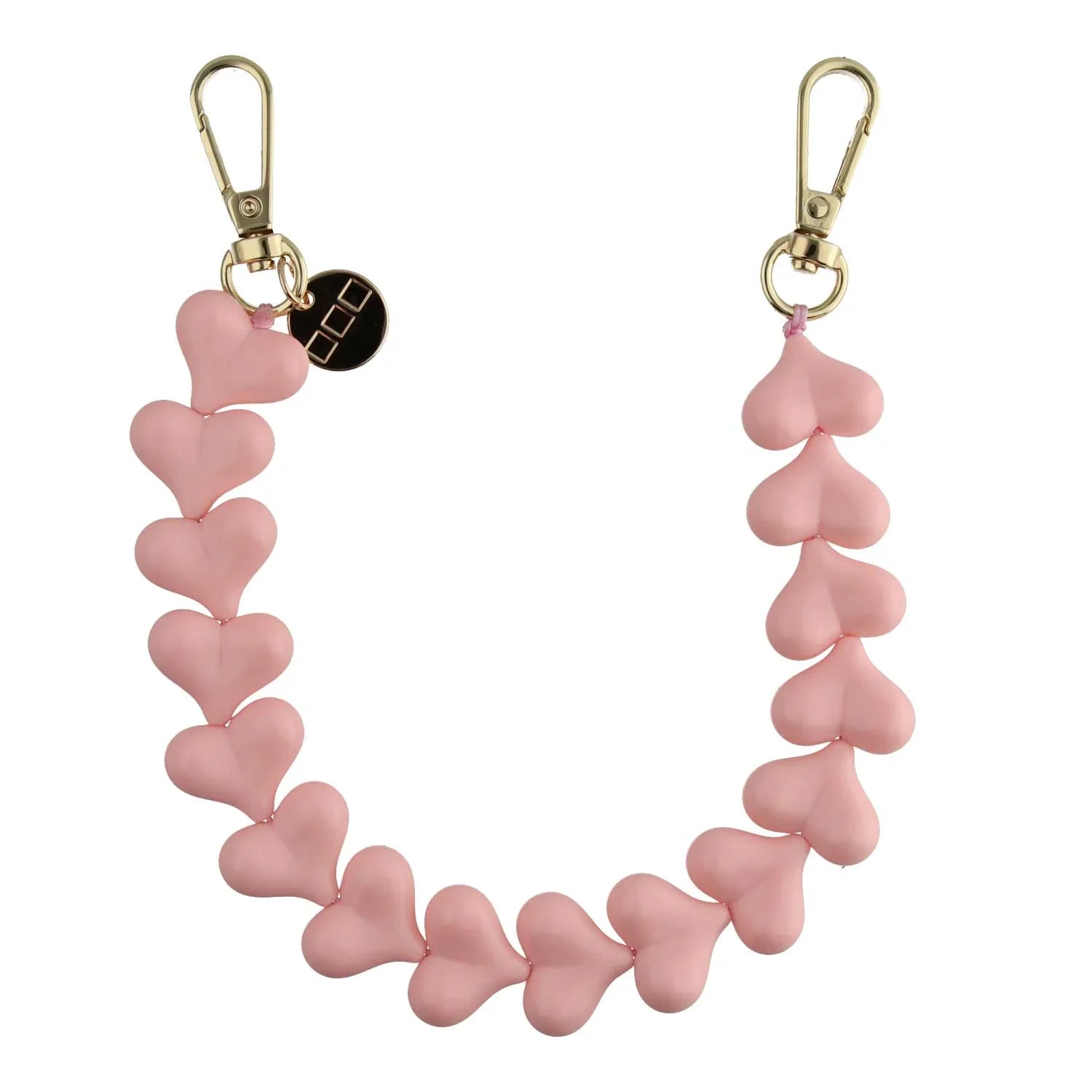 Handykette Heart - einfarbig rosa - gold