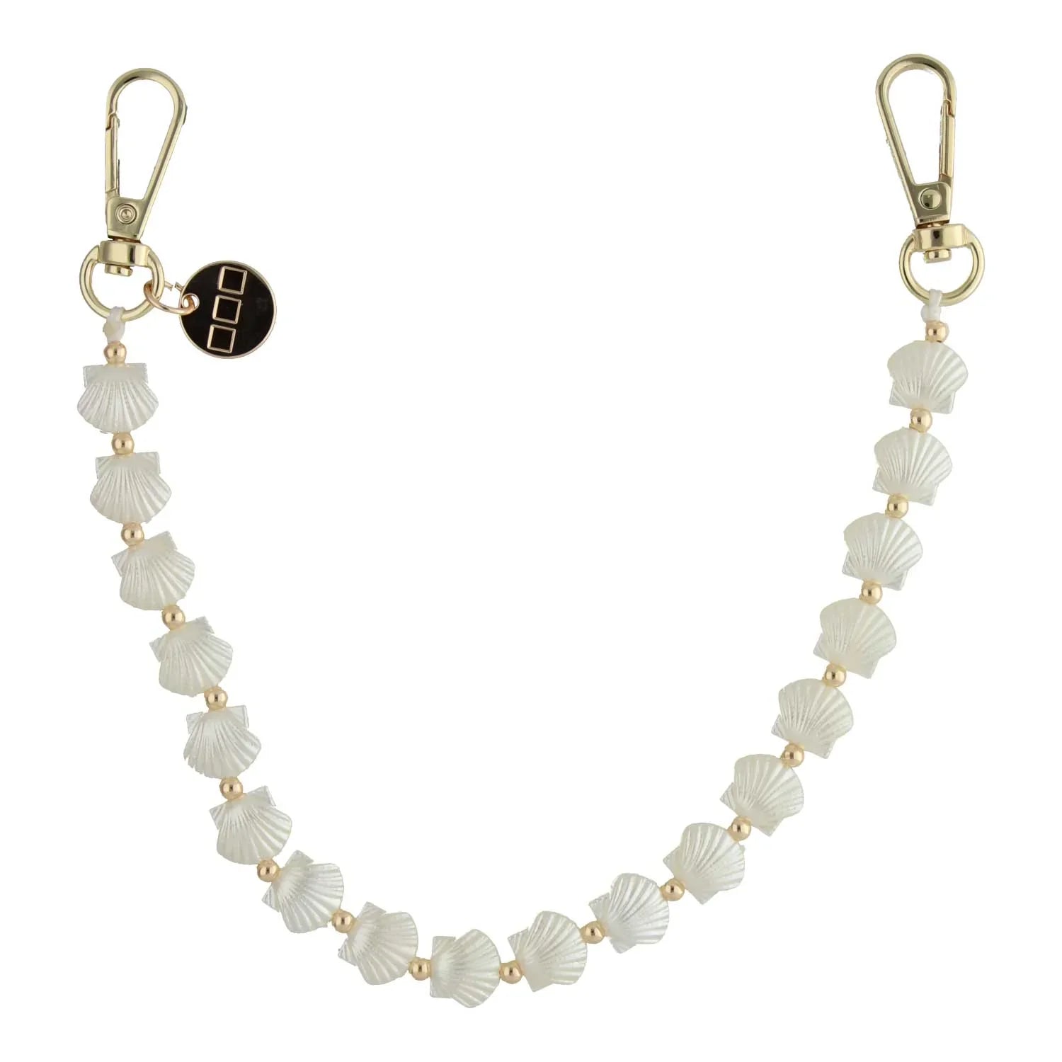 Handykette Shell - weiß - gold