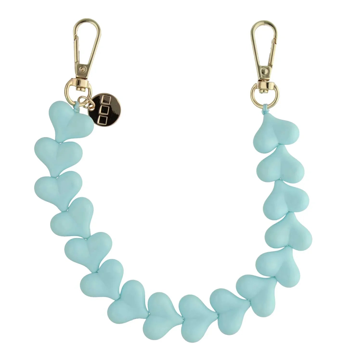 Handykette Heart - hellblau - gold