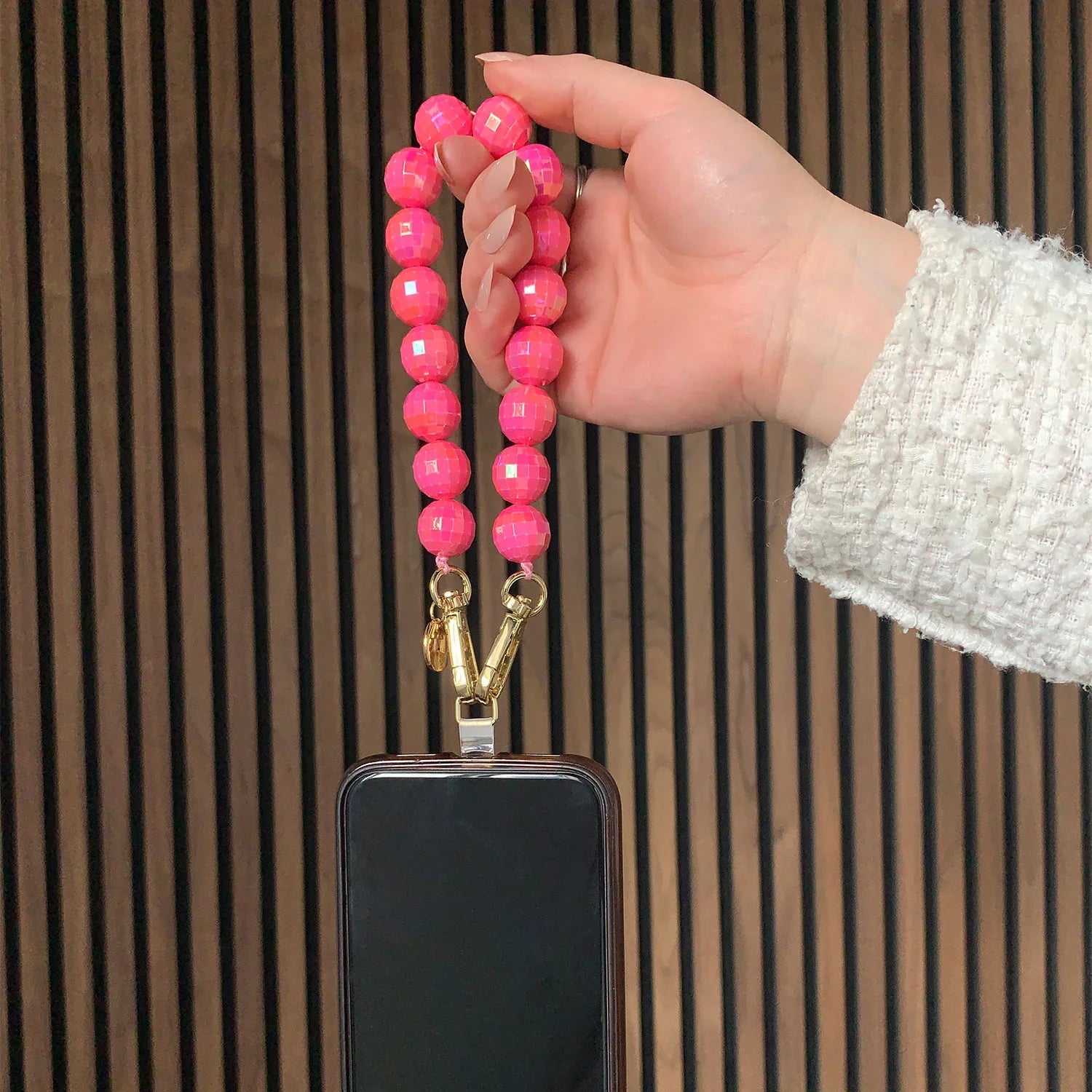 Handykette Disco – Rosa – Gold