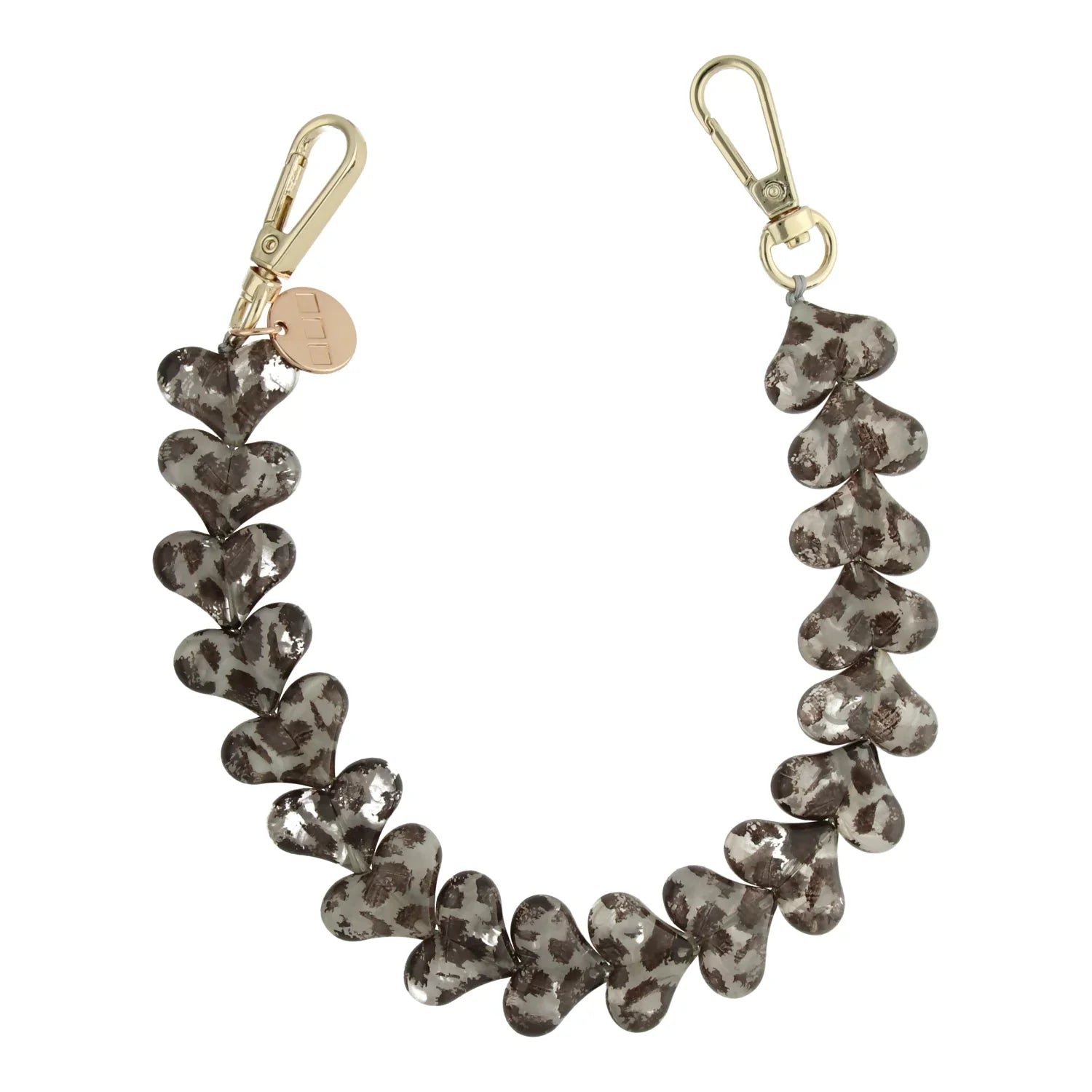 Handykette Herz – Leopard Schwarz – Gold