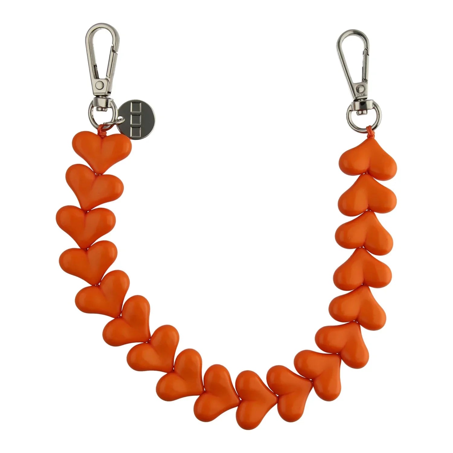 Handykette Herz - orange - silber